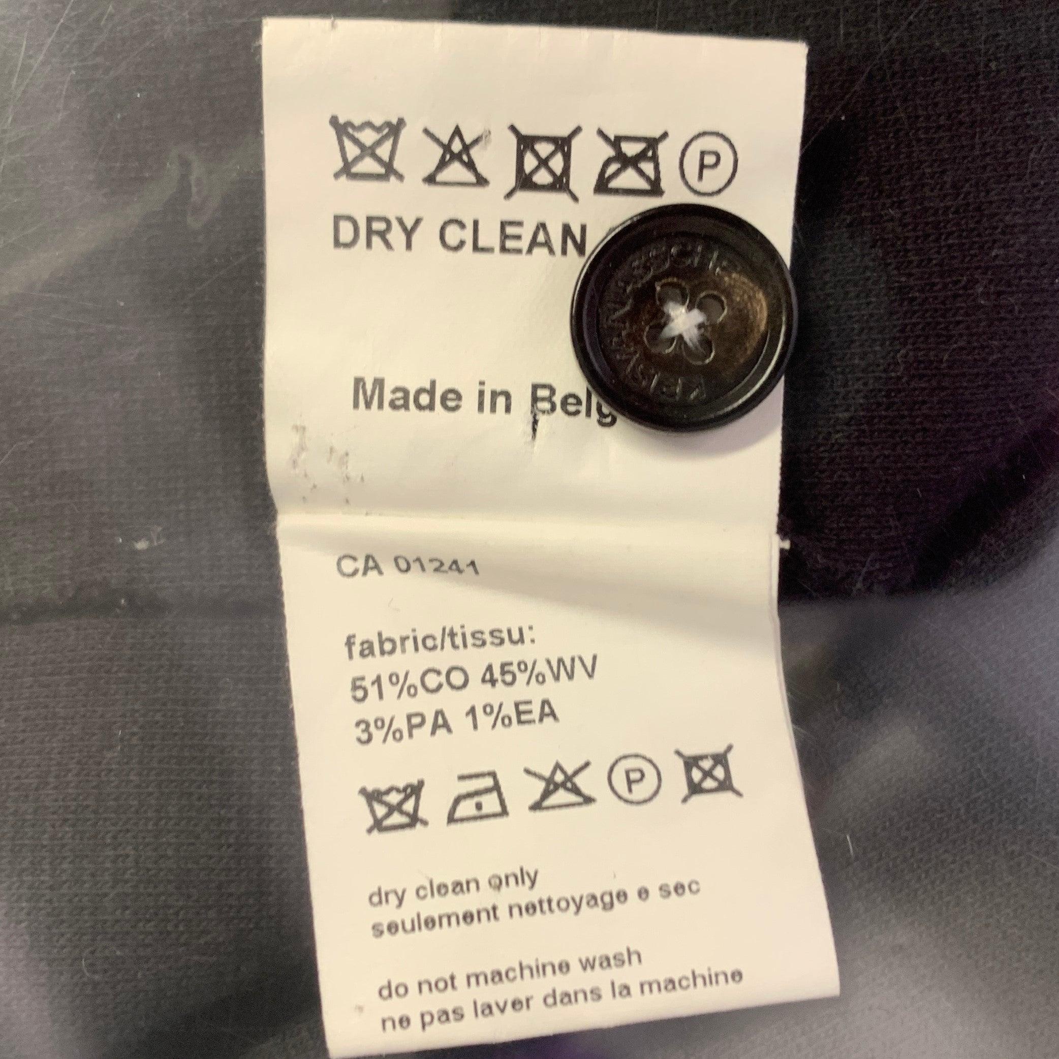 KRIS VAN ASSCHE Size 42 Black Distressed Cotton Blend Sport Coat For Sale 2