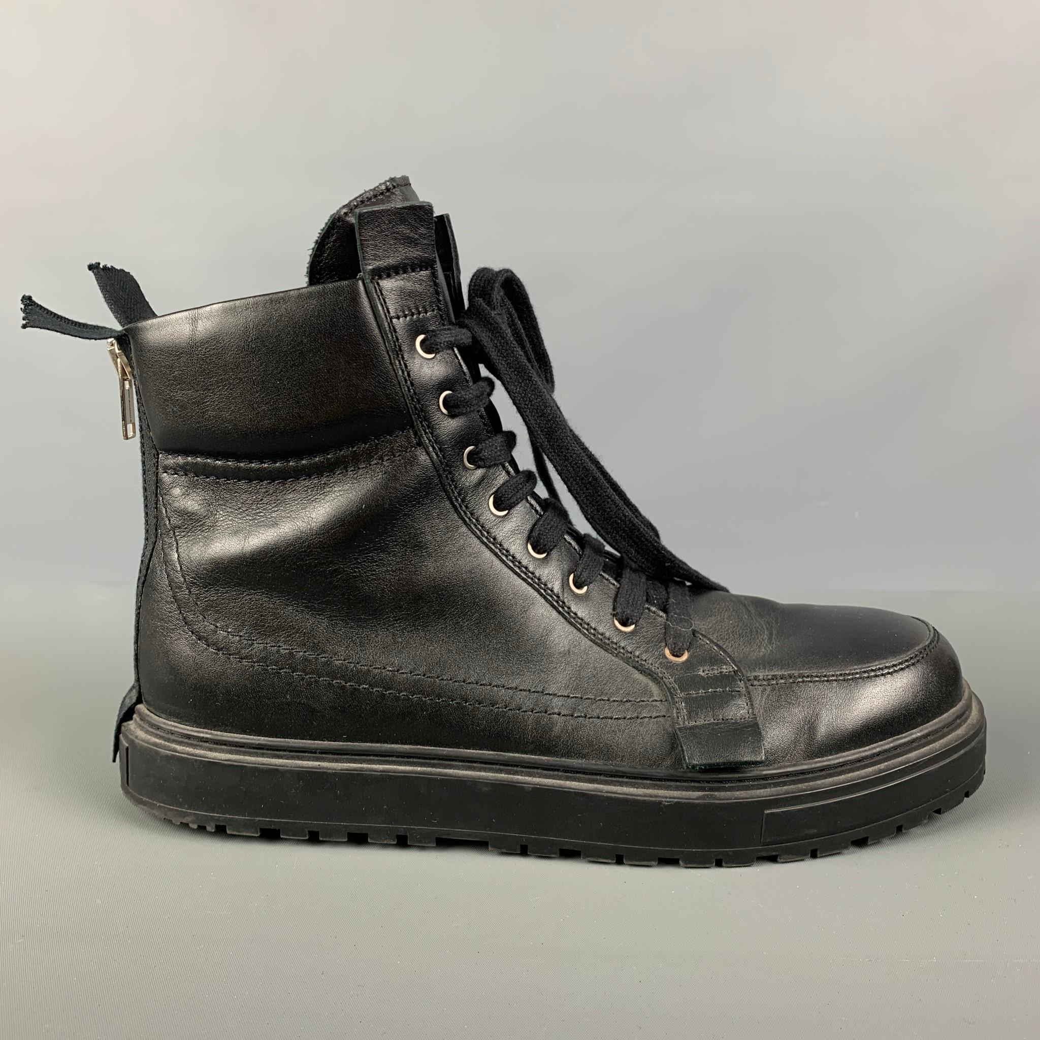 KRIS VAN ASSCHE Size 9 Black Solid Leather Boots In Good Condition In San Francisco, CA