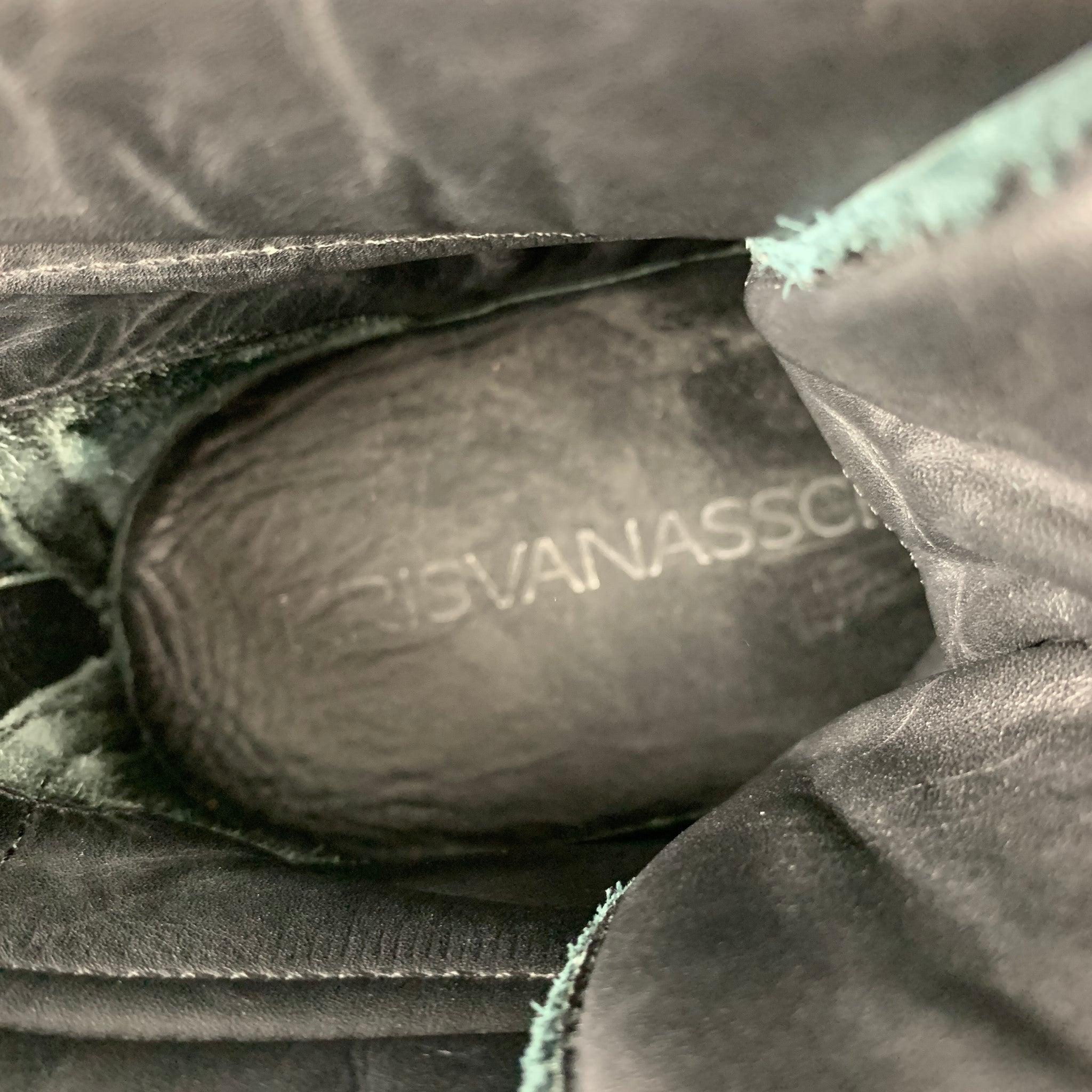 KRIS VAN ASSCHE Size 9 Black Solid Leather Boots 3