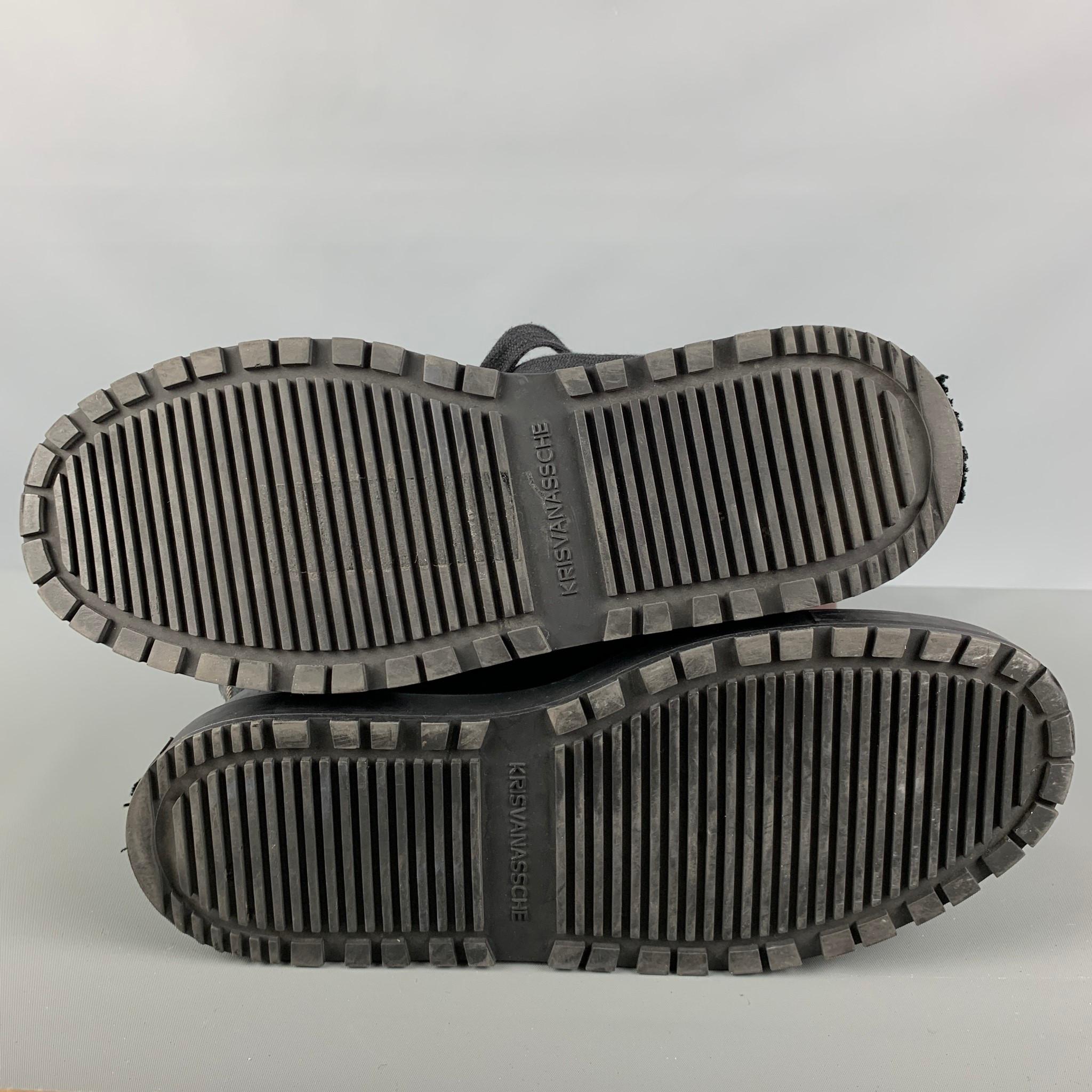 KRIS VAN ASSCHE Size 9 Black Solid Leather Boots 3