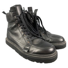 KRIS VAN ASSCHE Size 9 Black Solid Leather Boots