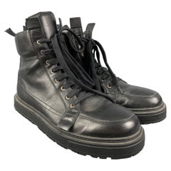 KRIS VAN ASSCHE taglia 9 Stivali in pelle massiccia nera