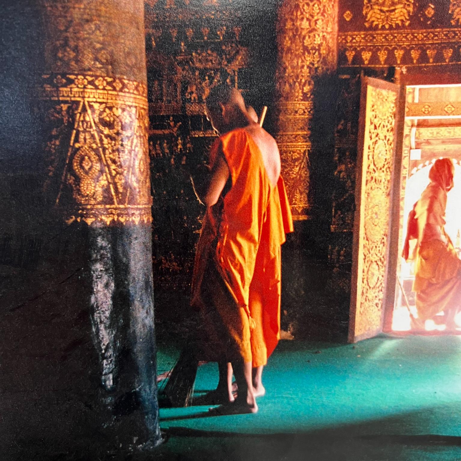 Late 20th Century Krishna Monk at Temple Vintage Color Photograph Mid-20th Century For Sale