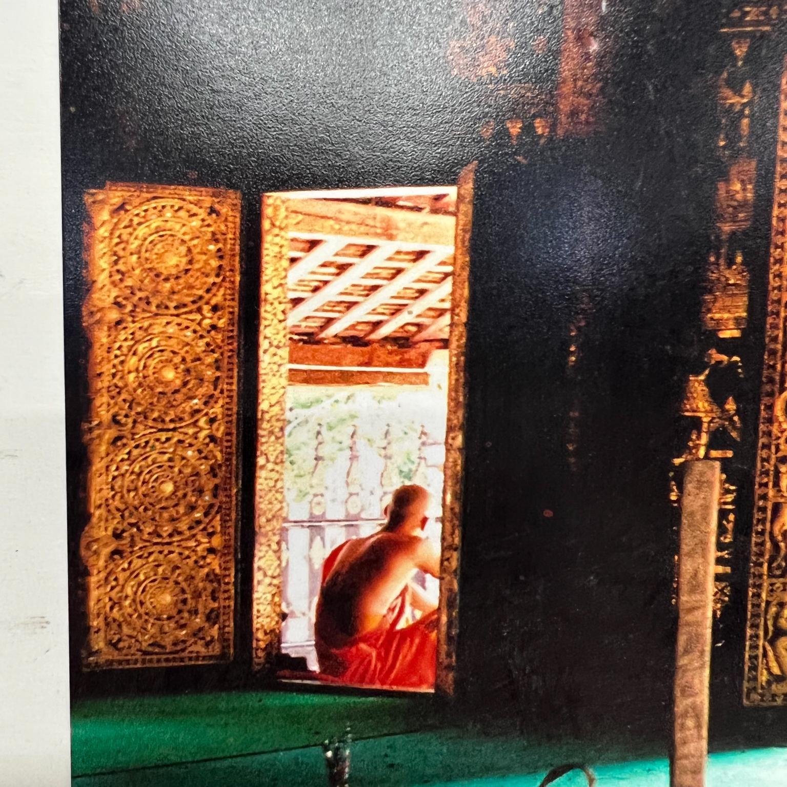 Krishna Monk at Temple Vintage Color Photograph Mid-20th Century For Sale 3