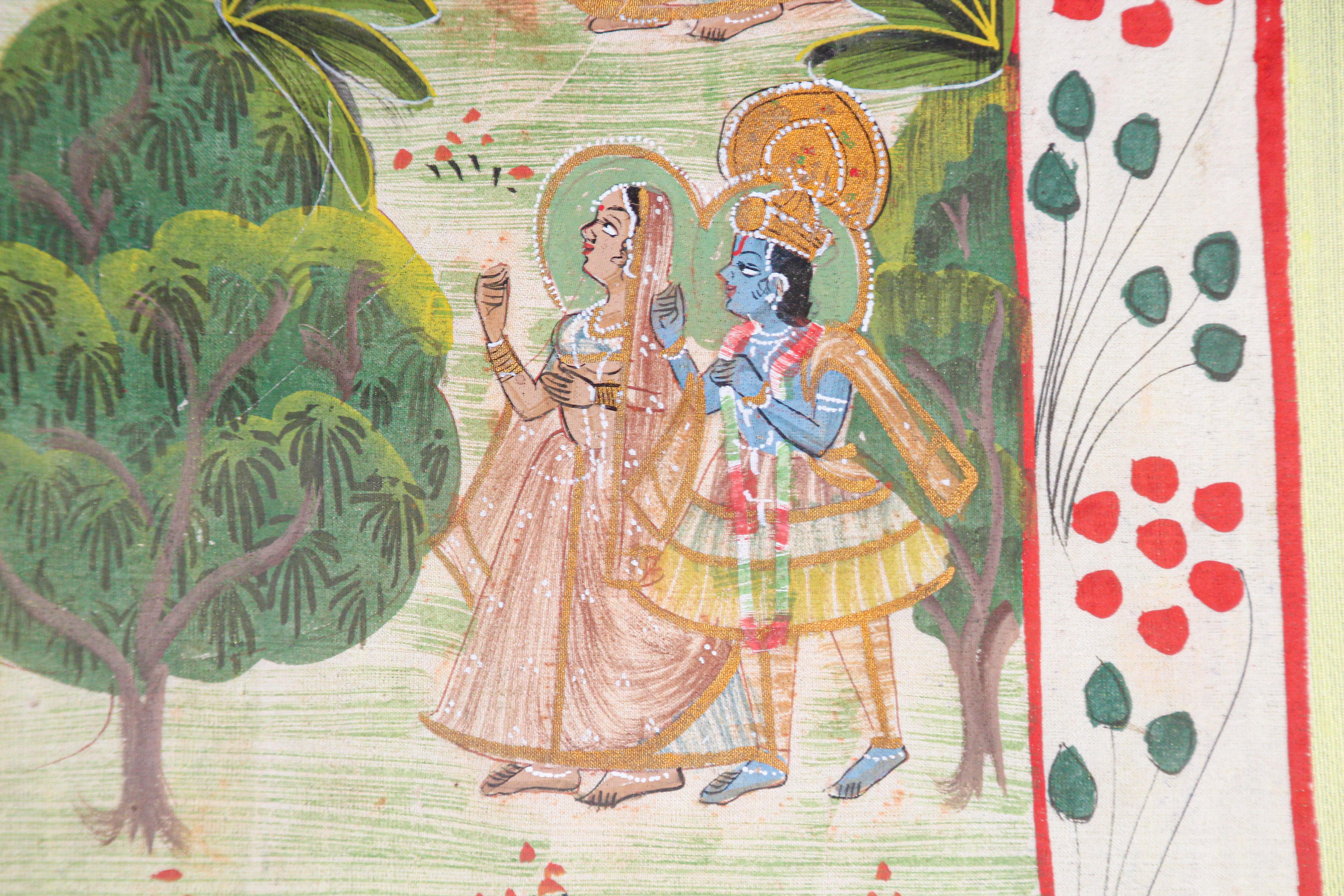 Krishna, Radha, and the Gopis Meet a Young Prince, Picchawai Painting 2