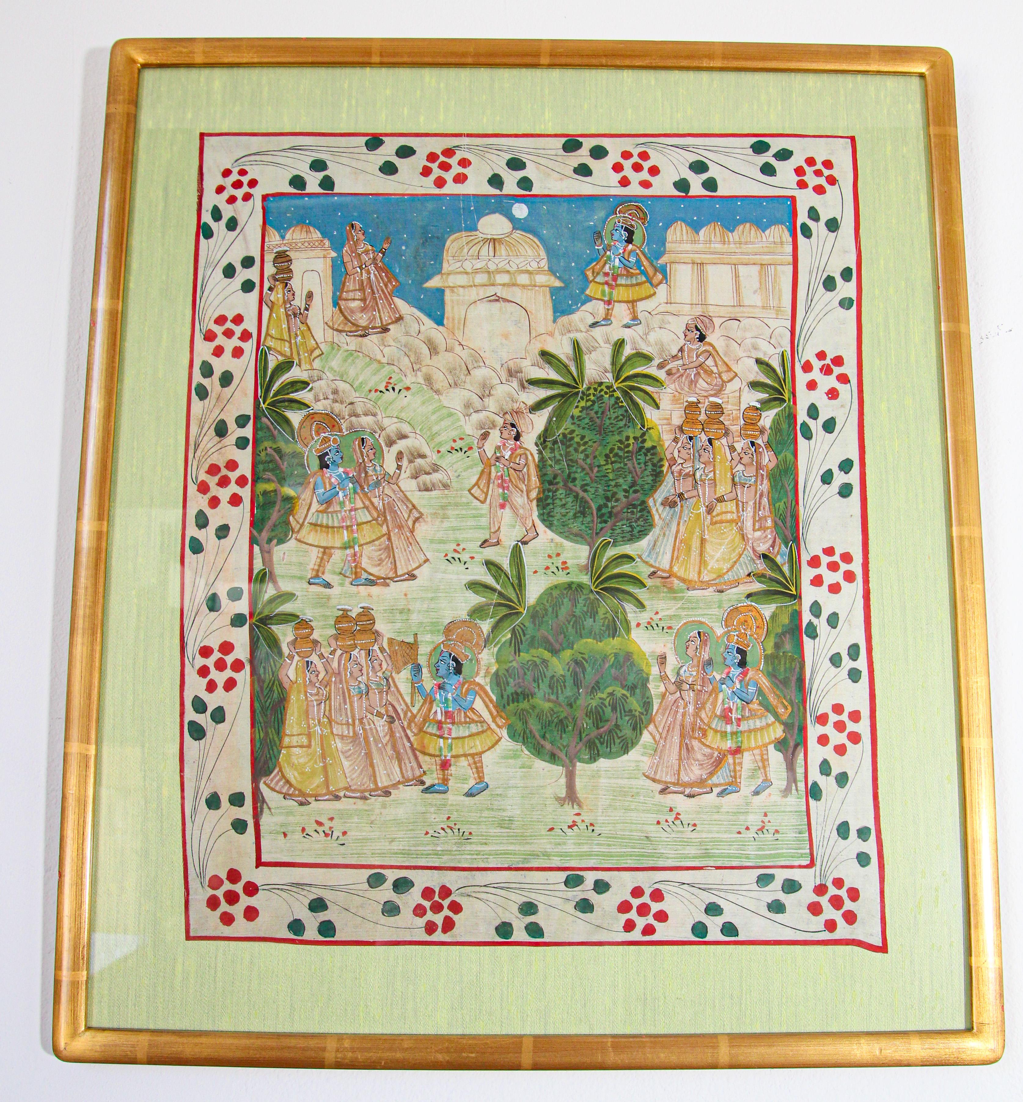 Krishna, Radha, and the Gopis Meet a Young Prince, Picchawai Painting 5