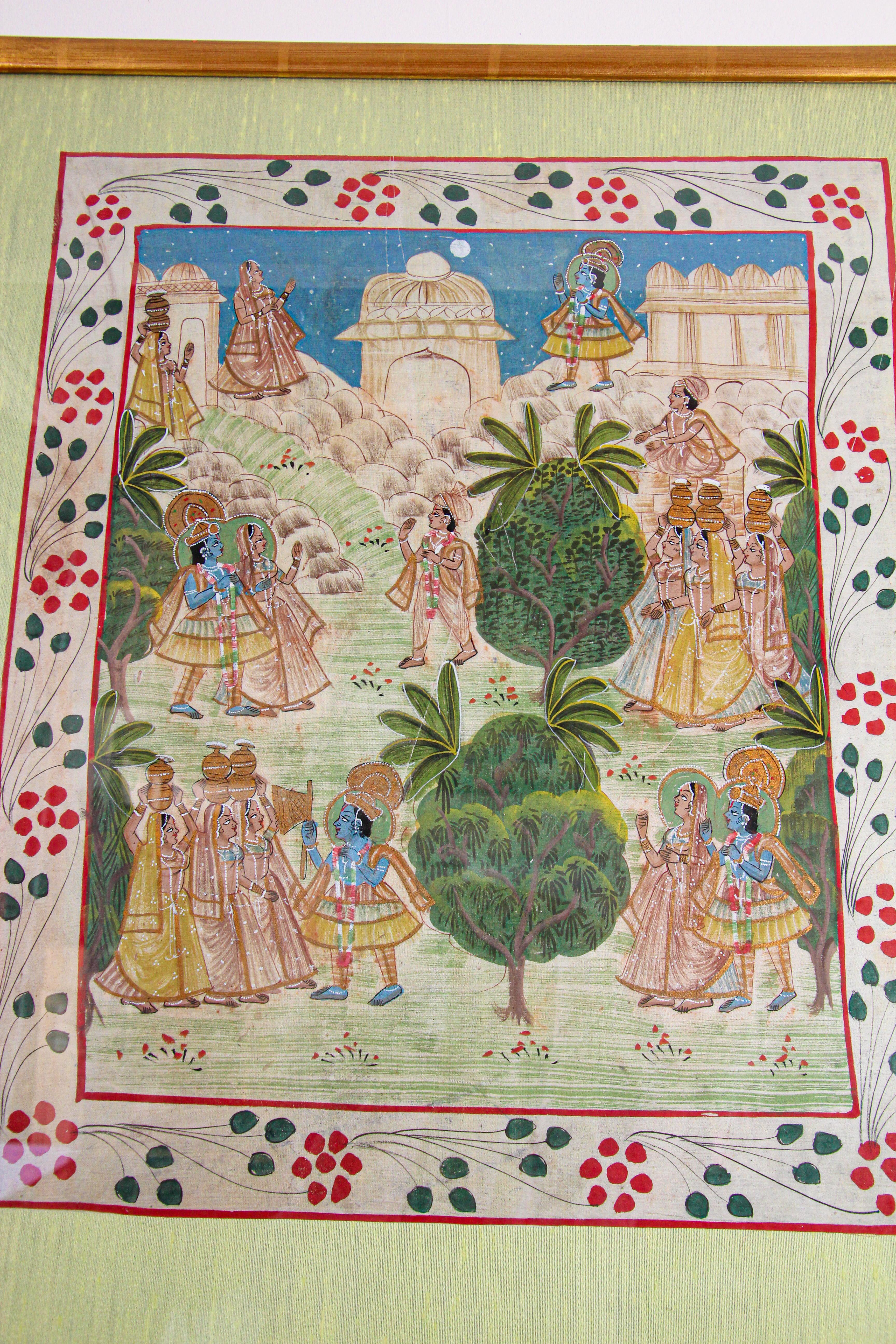 Krishna, Radha, and the Gopis Meet a Young Prince, Picchawai Painting 6