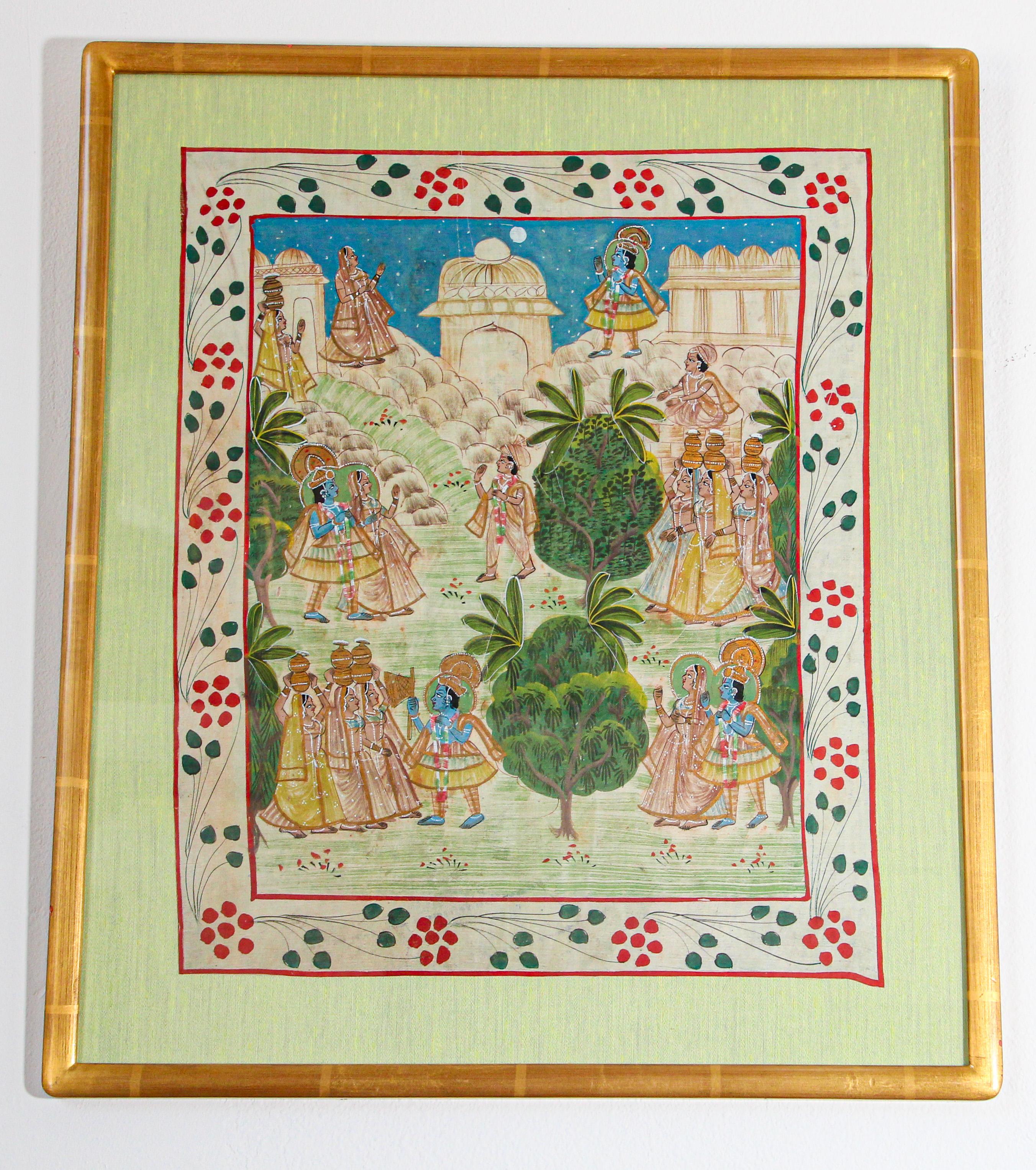 Krishna, Radha, and the Gopis Meet a Young Prince, Picchawai Painting 9