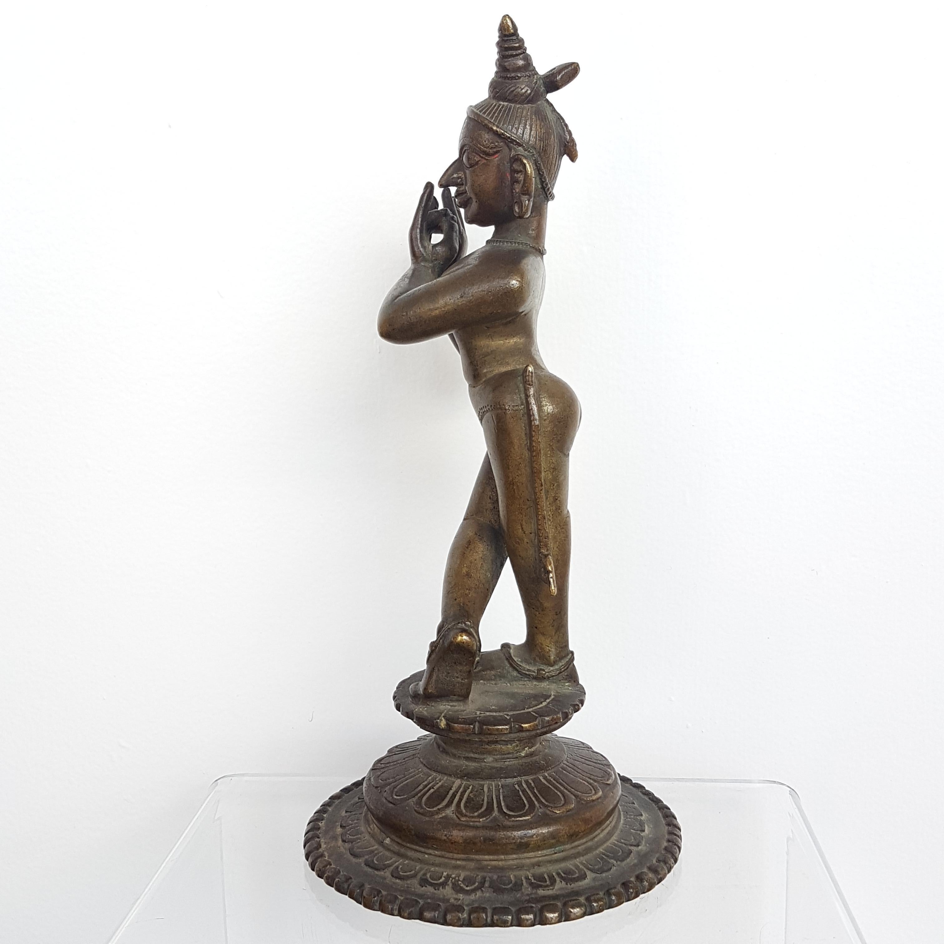 Krishna Venugopal, Orissa/Bengal, India, 18th Century, Cire Perdue Bronze For Sale 8