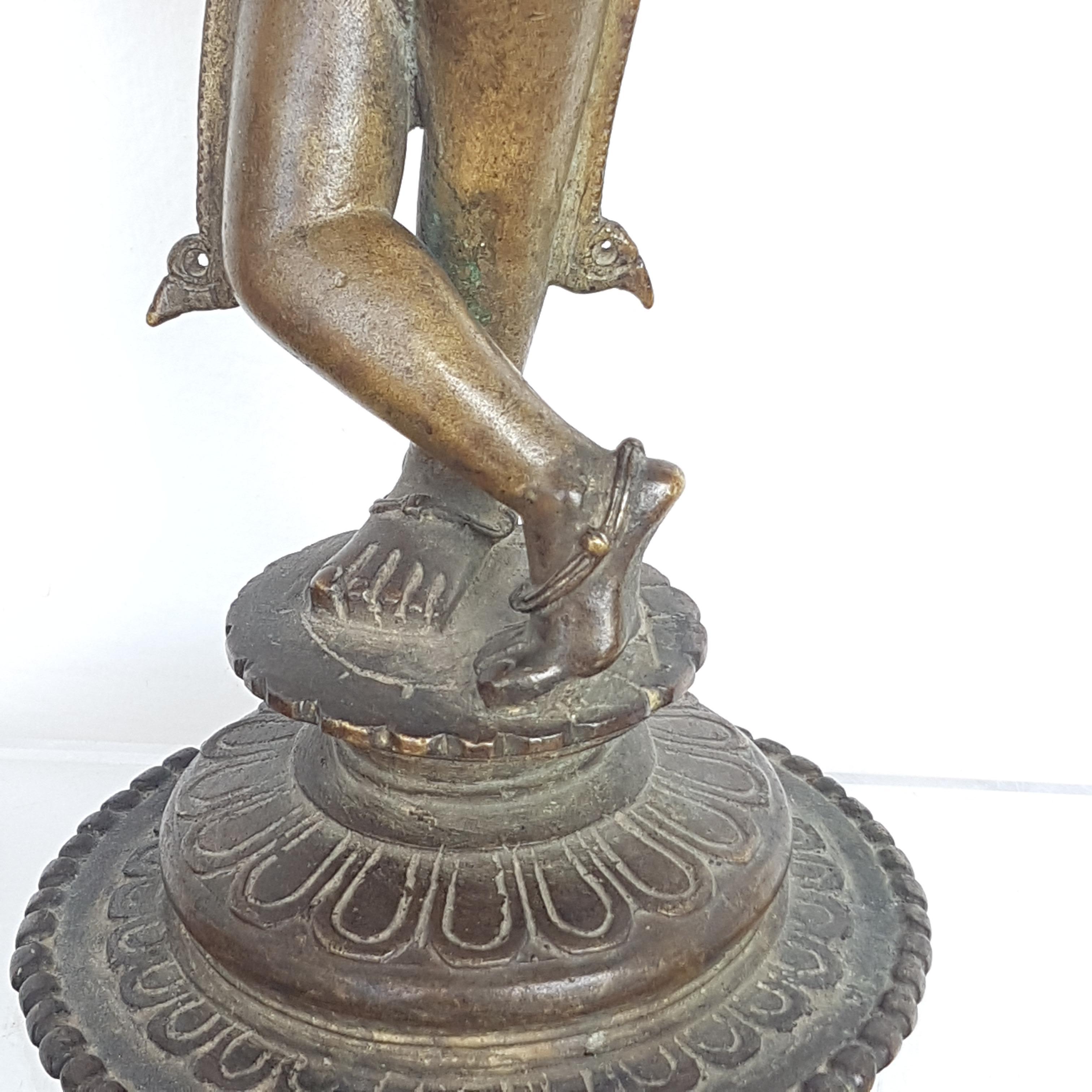 18th Century and Earlier Krishna Venugopal, Orissa/Bengal, India, 18th Century, Cire Perdue Bronze For Sale