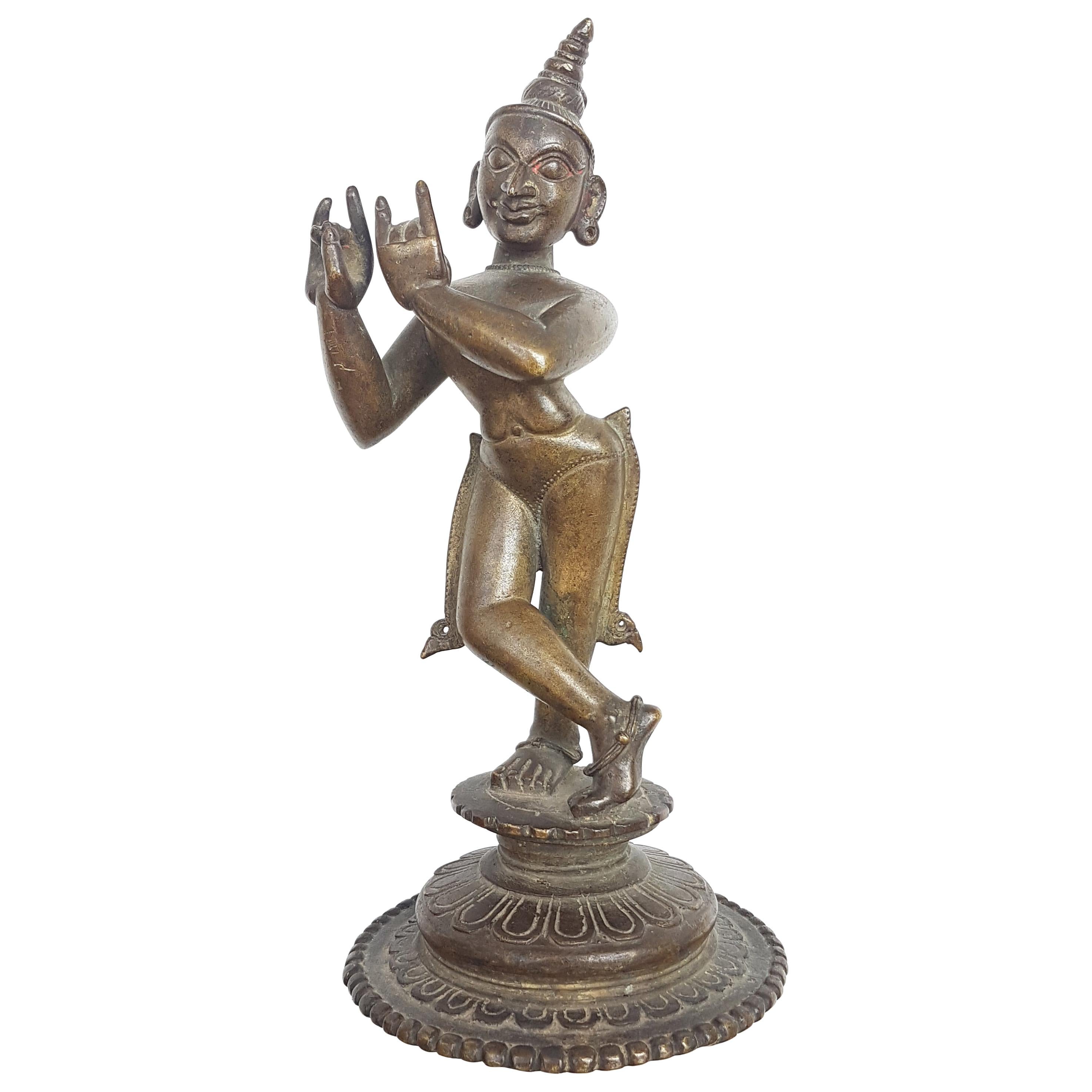 Miniature Bronze Statue Balakrishna c1900