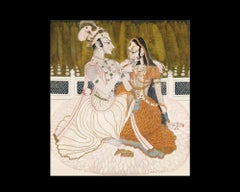 Krishna with His Beloved Radha, after Anglo-Indian Painting by Nihâl Chand