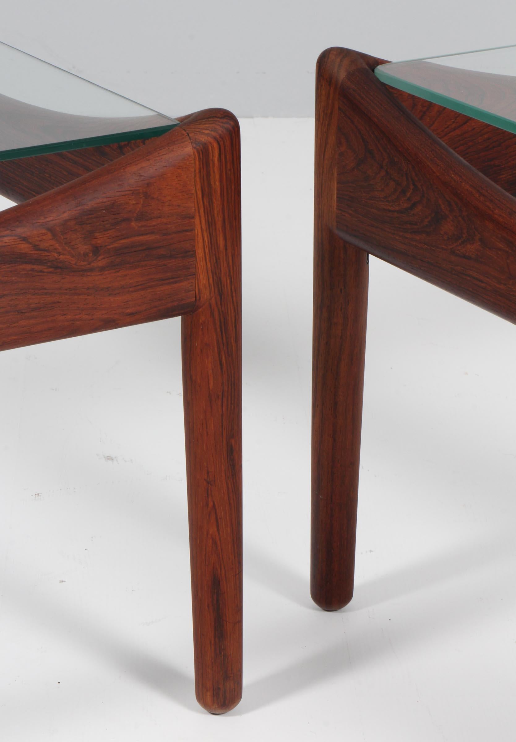 Danish Krisitan S. Vedel Coffee Table, Rosewood and glass, Denmark, 1960s