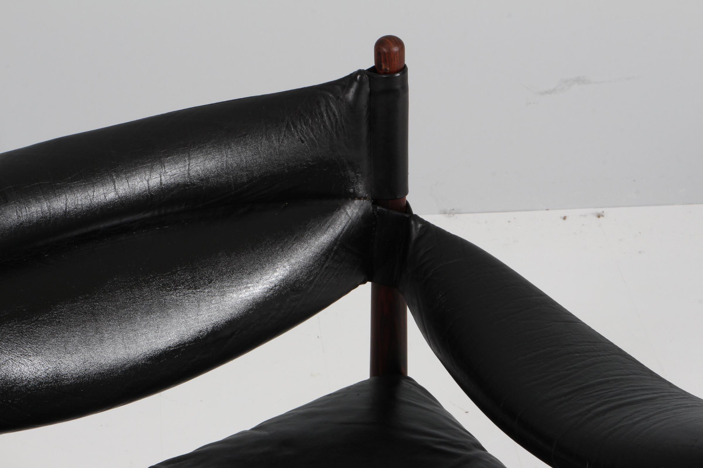 Danish Krisitan S. Vedel lounge chair model Modus, rosewood and Leather, Denmark, 1960s