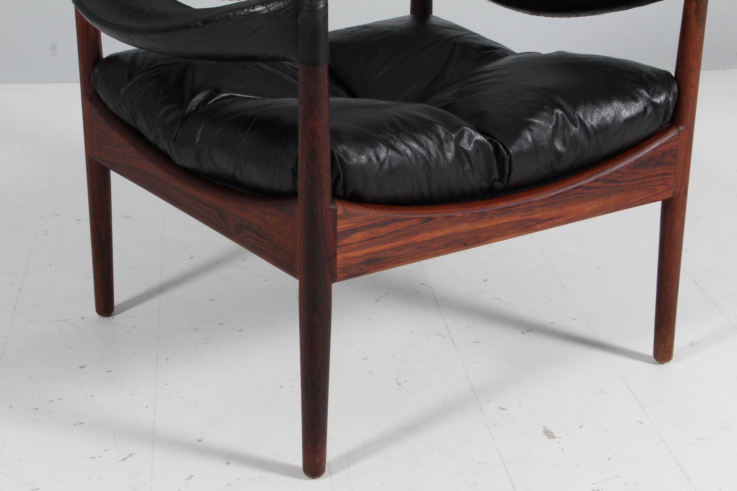 Krisitan S. Vedel lounge chair model Modus, rosewood and Leather, Denmark, 1960s In Good Condition In Esbjerg, DK