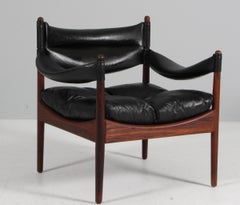 Krisitan S. Vedel lounge chair model Modus, rosewood and Leather, Denmark, 1960s