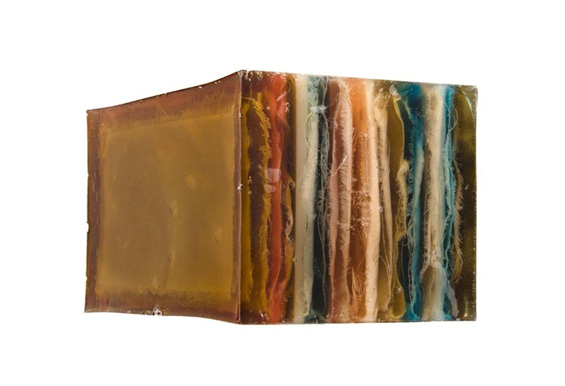 Krista Bonelli Abstract Sculpture - Small, Contemporary, Resin, Layers, Primary Colors, Transparent