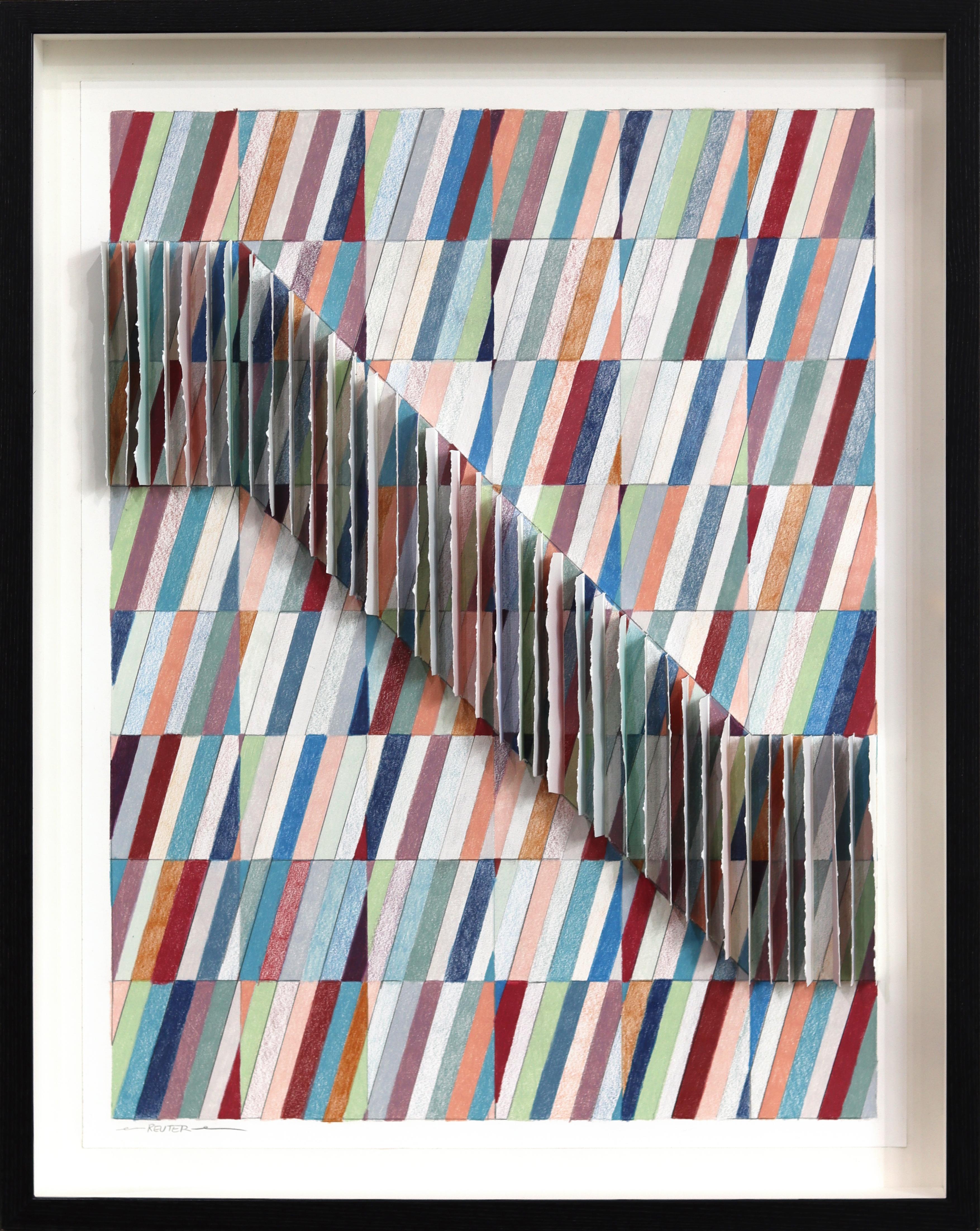 blaze your own trail - Original Abstract Framed Mixed Media Sculptural Paper Art