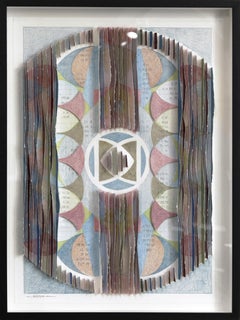 Dream Seeker - Original Abstract Framed Mixed Media Sculptural Paper Artwork
