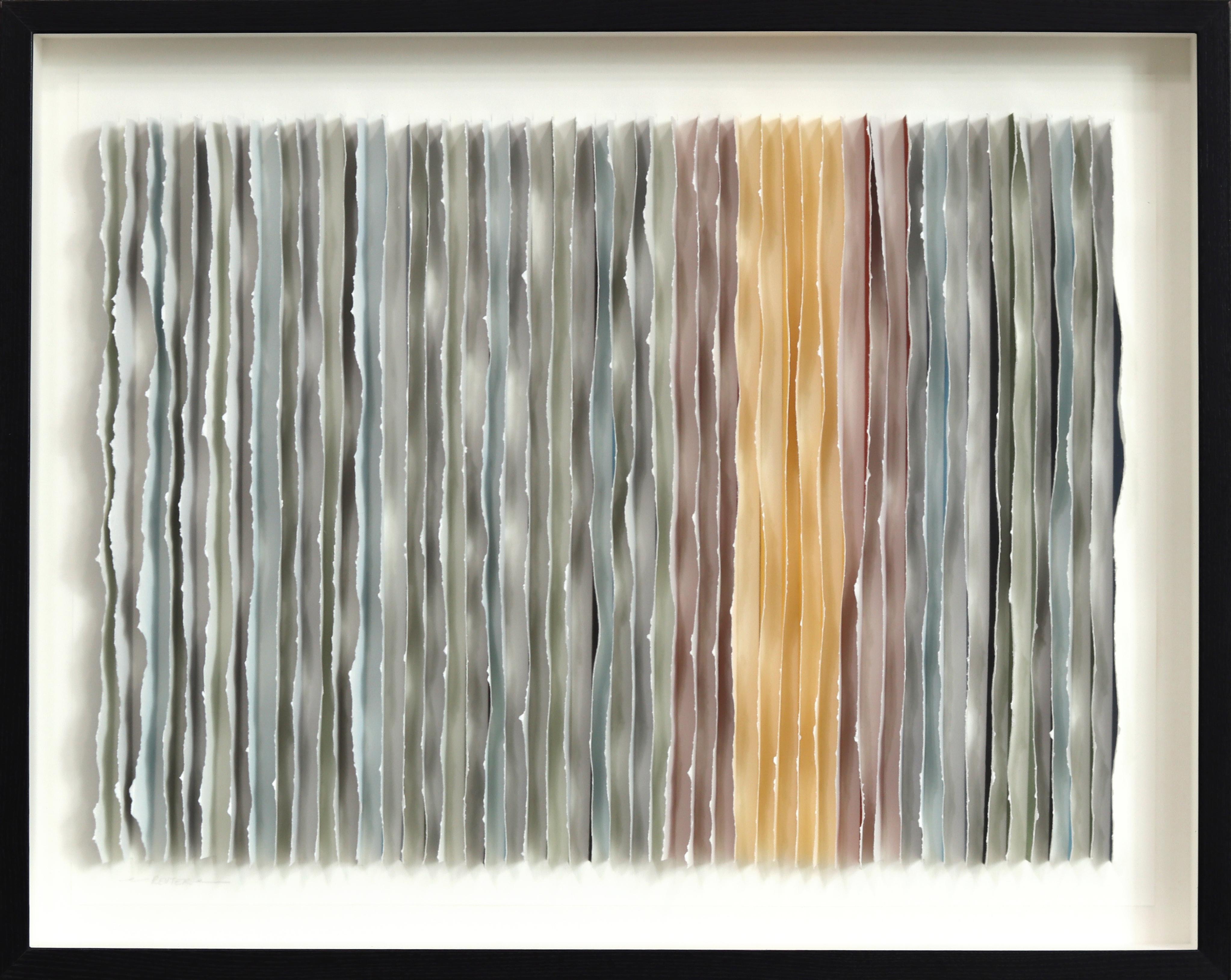fire within - Original Abstract Framed Mixed Media Sculptural Paper Artwork - Mixed Media Art by Krista Reuter