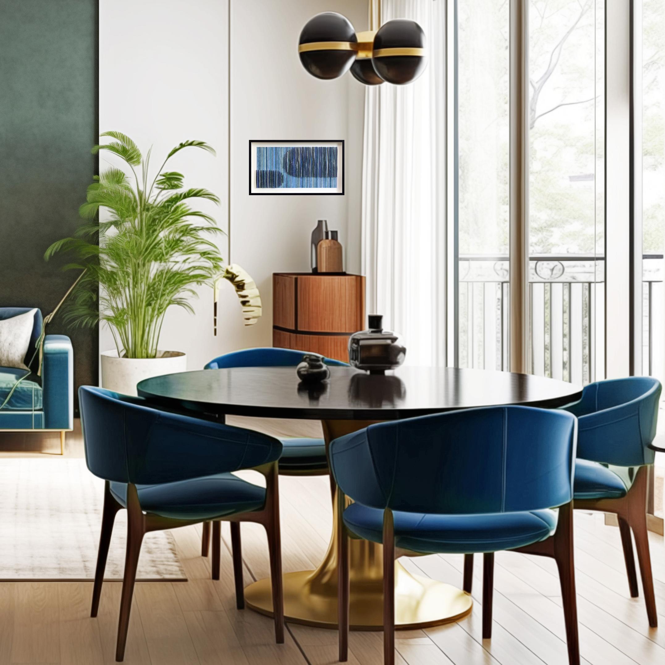 Straits and narrows - Original Abstract Blue Tone Mixed Media Sculptural Artwork en vente 10