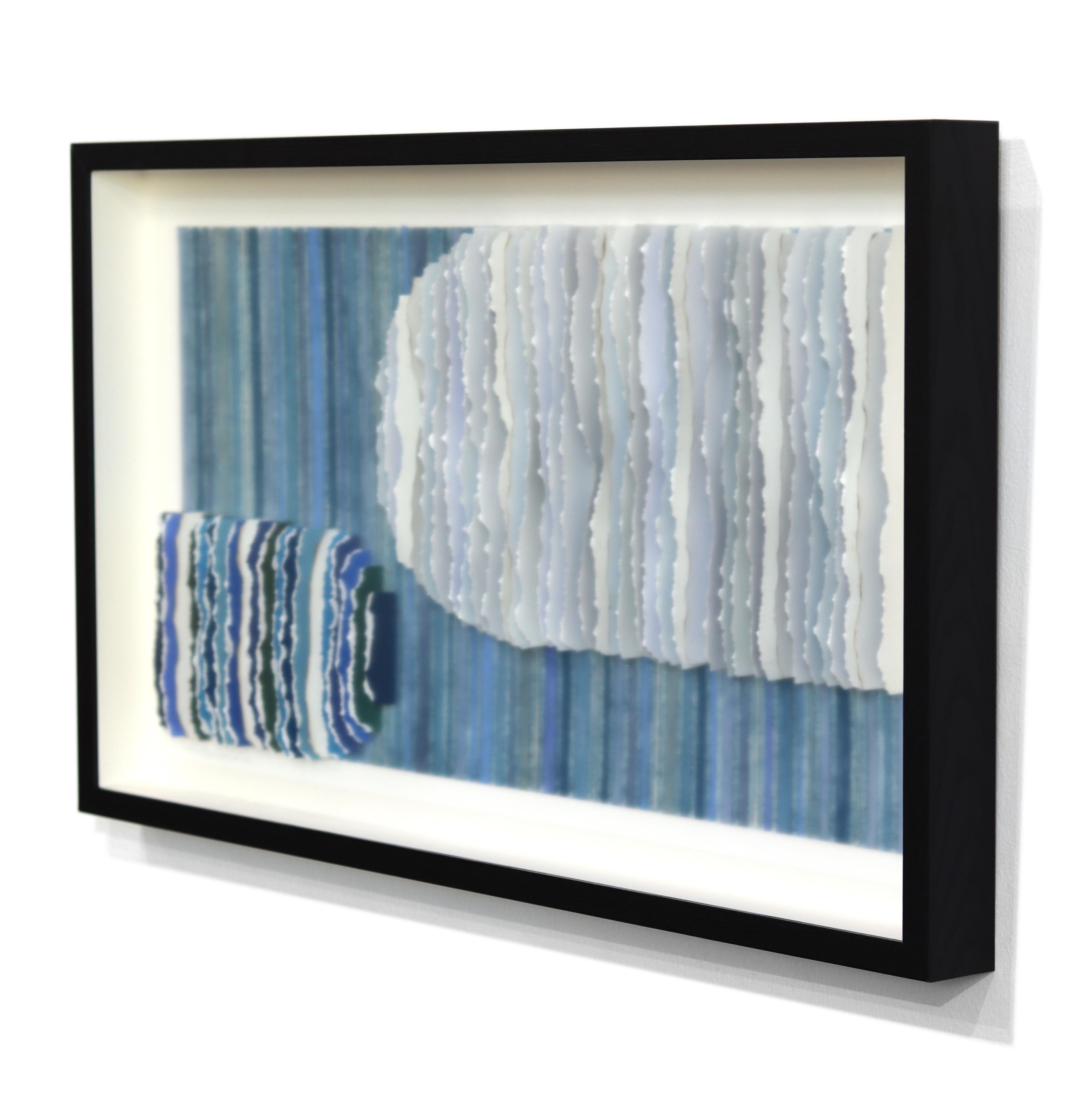 Straits and narrows - Original Abstract Blue Tone Mixed Media Sculptural Artwork en vente 3