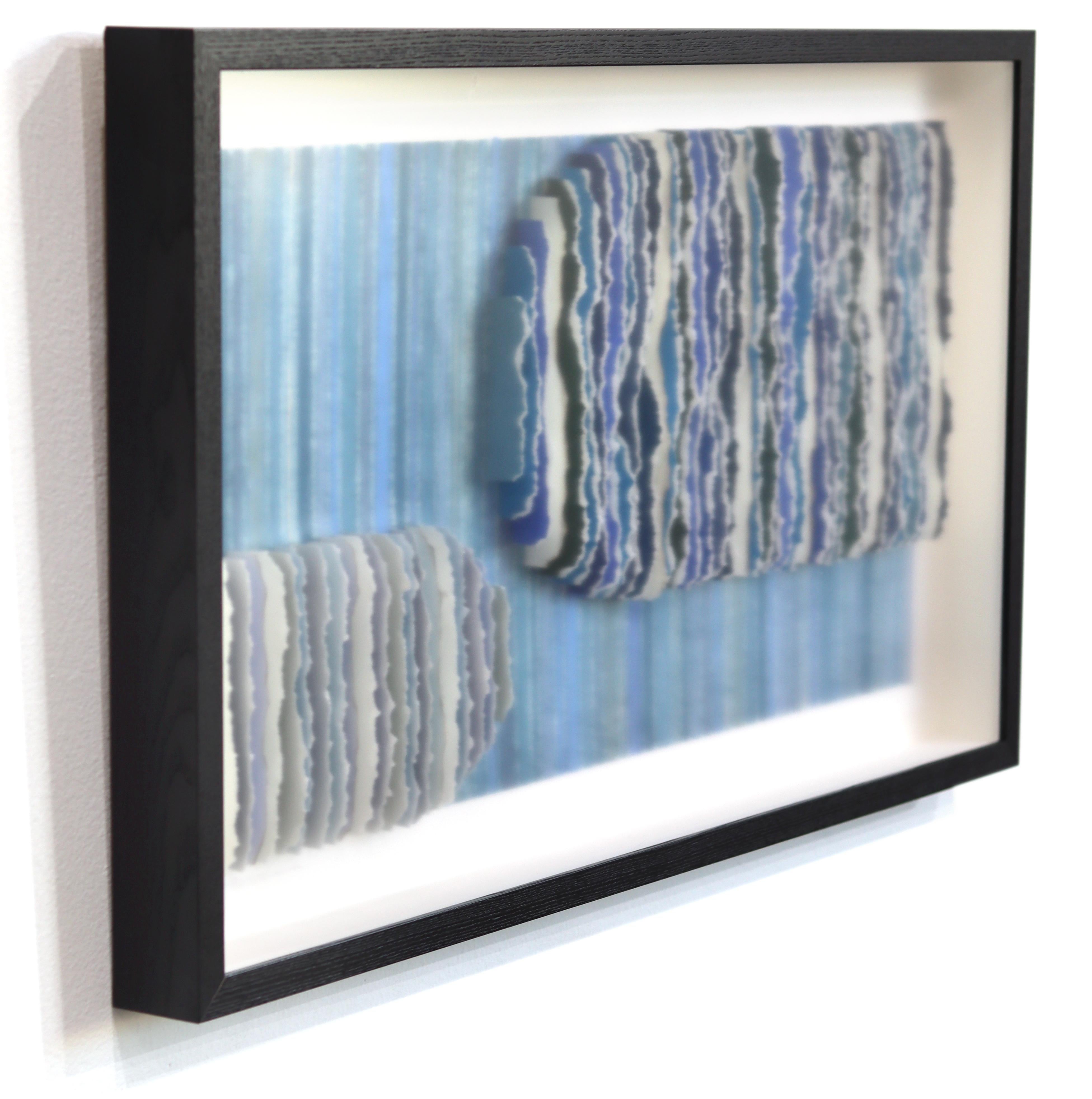 Straits and narrows - Original Abstract Blue Tone Mixed Media Sculptural Artwork en vente 5