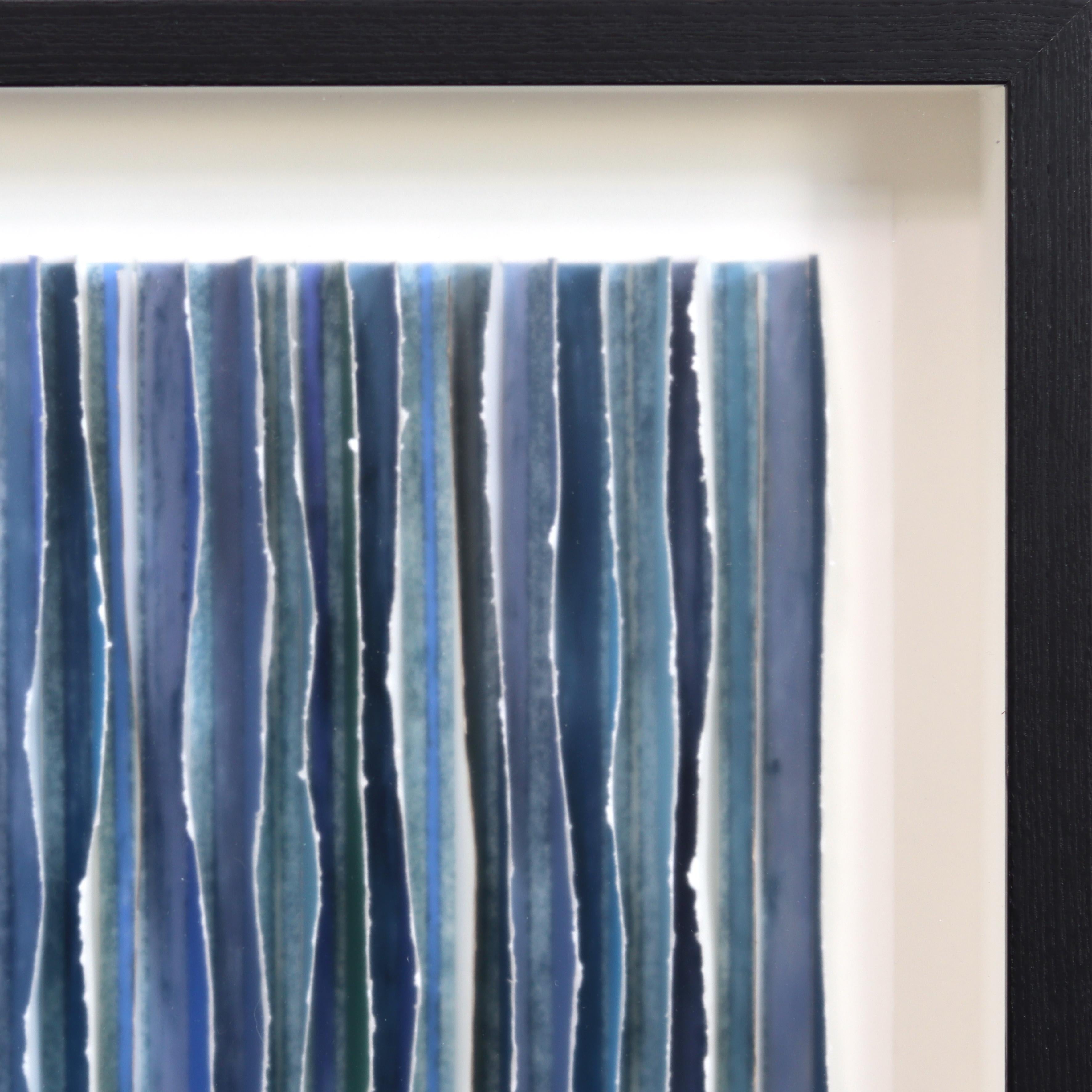 Straits and narrows - Original Abstract Blue Tone Mixed Media Sculptural Artwork en vente 6