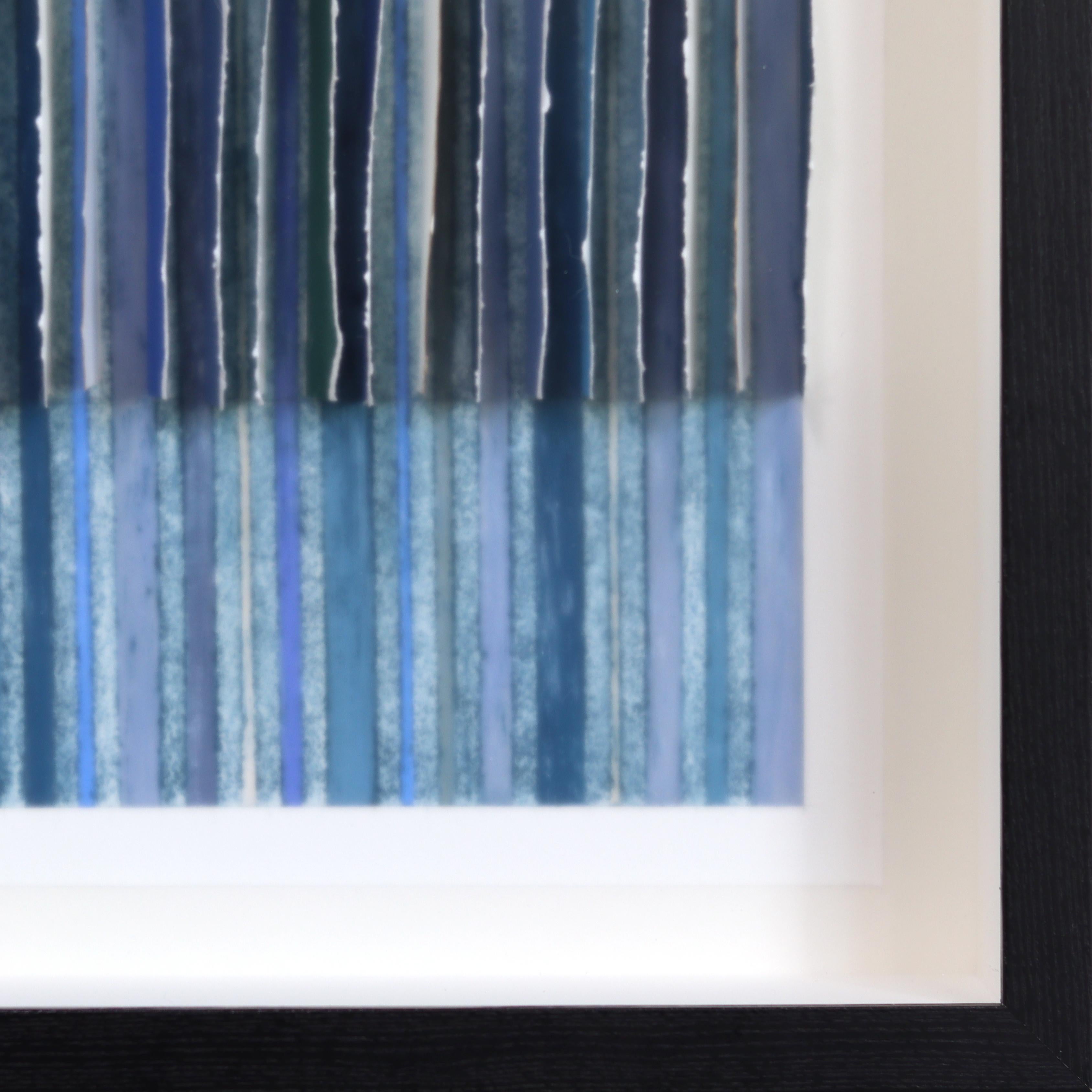 Straits and narrows - Original Abstract Blue Tone Mixed Media Sculptural Artwork en vente 7