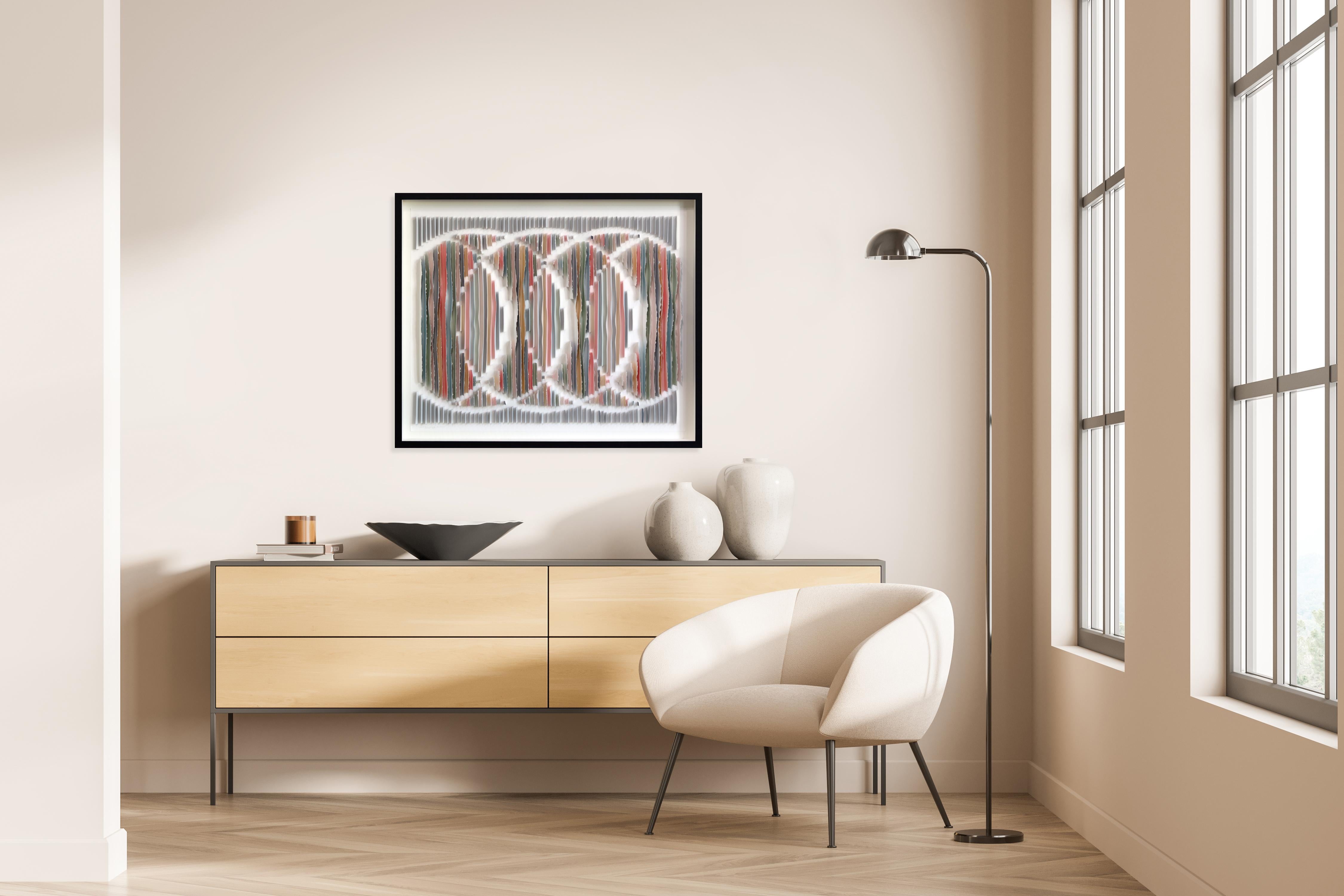 trinity united - Original Abstract Color Drenched Mixed Media Sculptural Artwork en vente 1