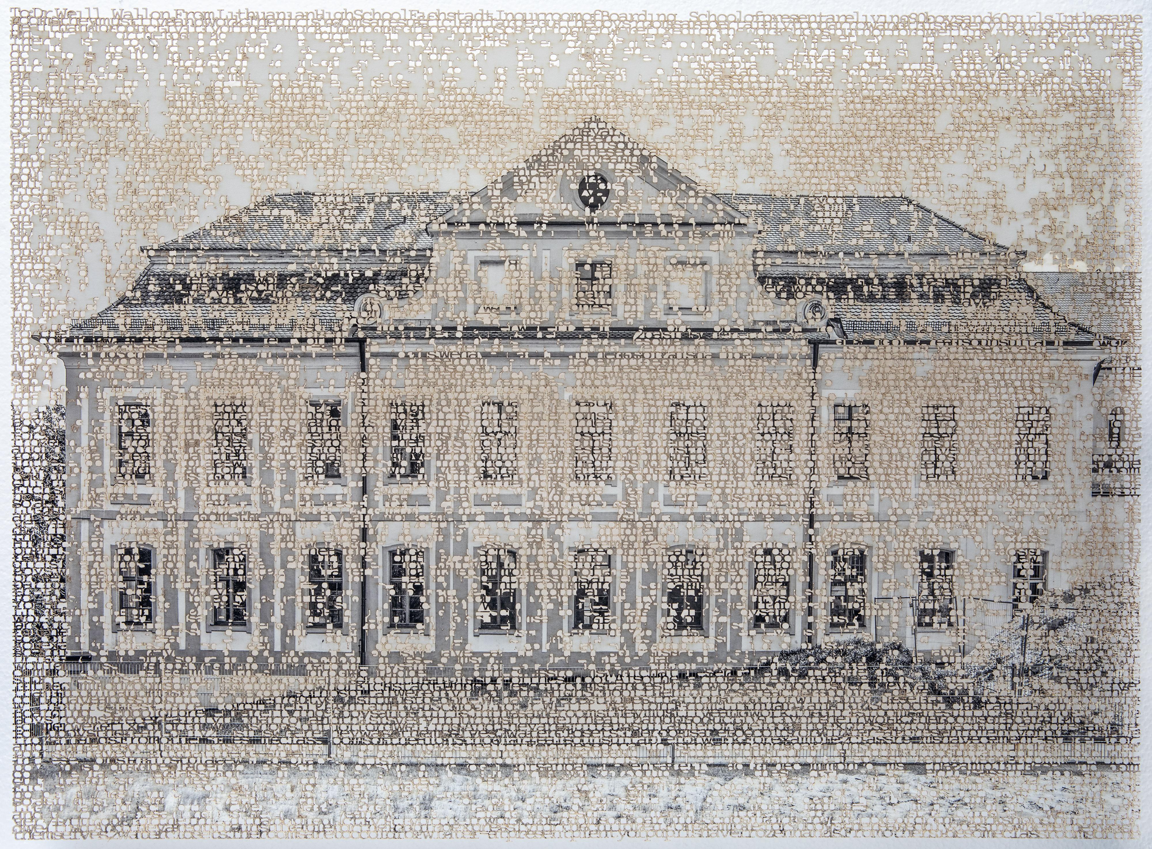 Krista Svalbonas Black and White Photograph - Eichstatt 2, Laser cut archival pigment ink print, signed, numbered, framed 