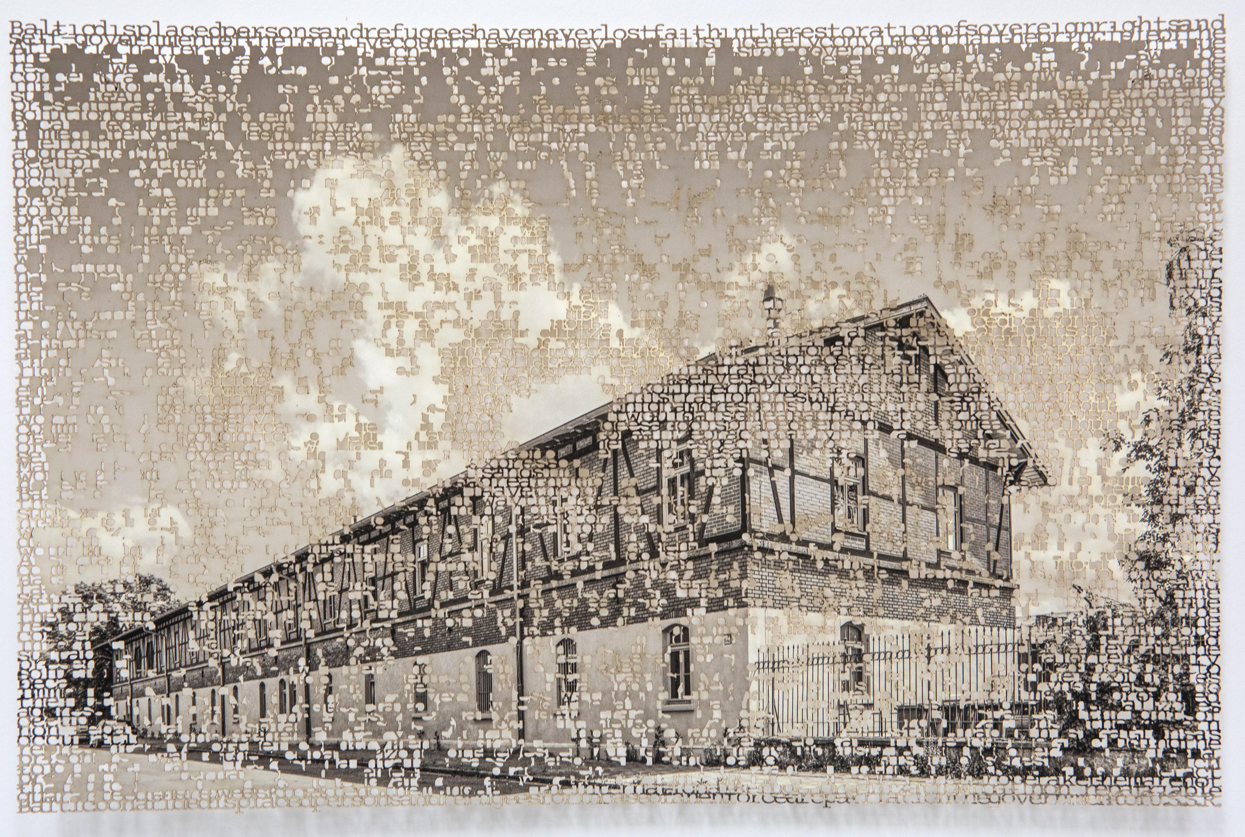 Krista Svalbonas Black and White Photograph - Erlangen 1, Laser cut archival pigment ink print, signed, numbered, framed 