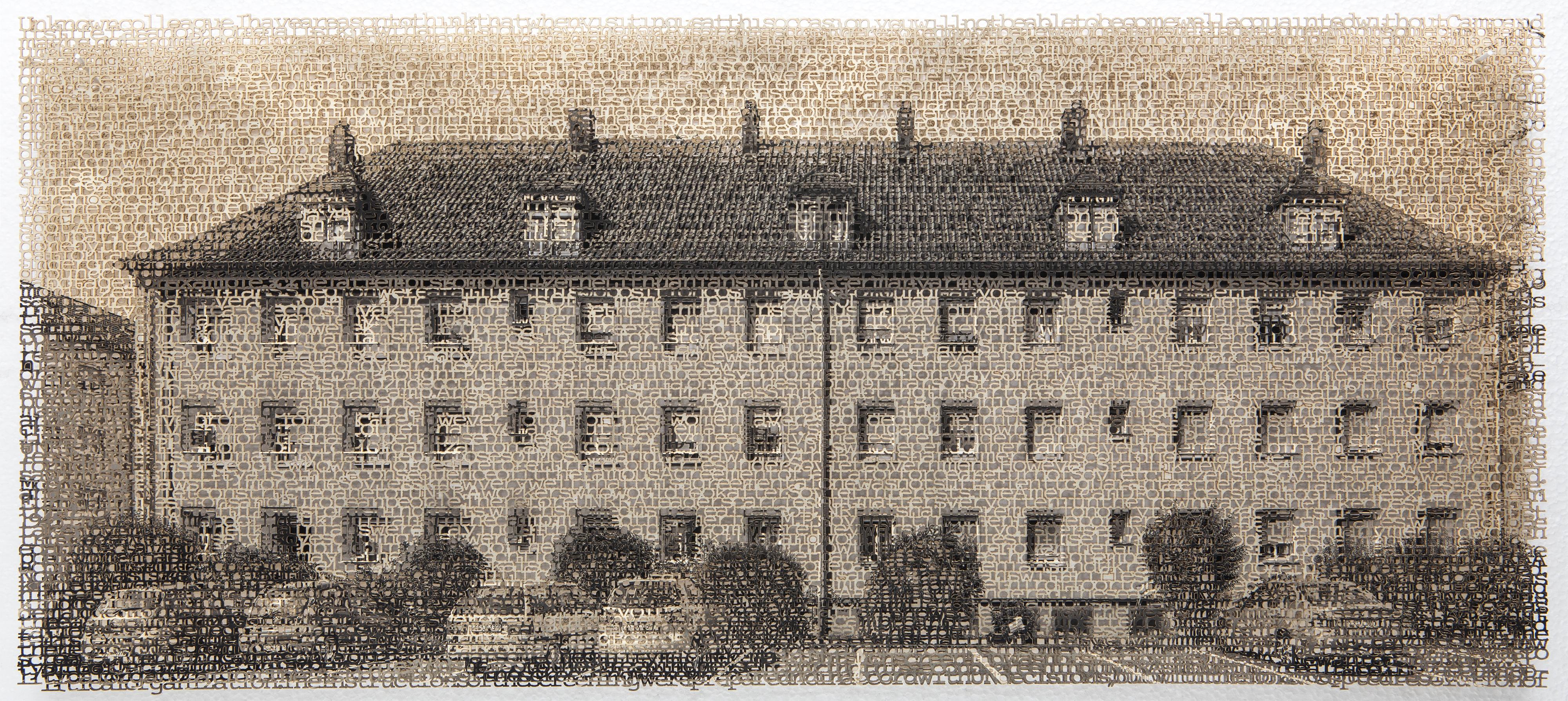 Krista Svalbonas Black and White Photograph - Esslingen 1, Laser cut archival pigment ink print, signed, numbered, framed 