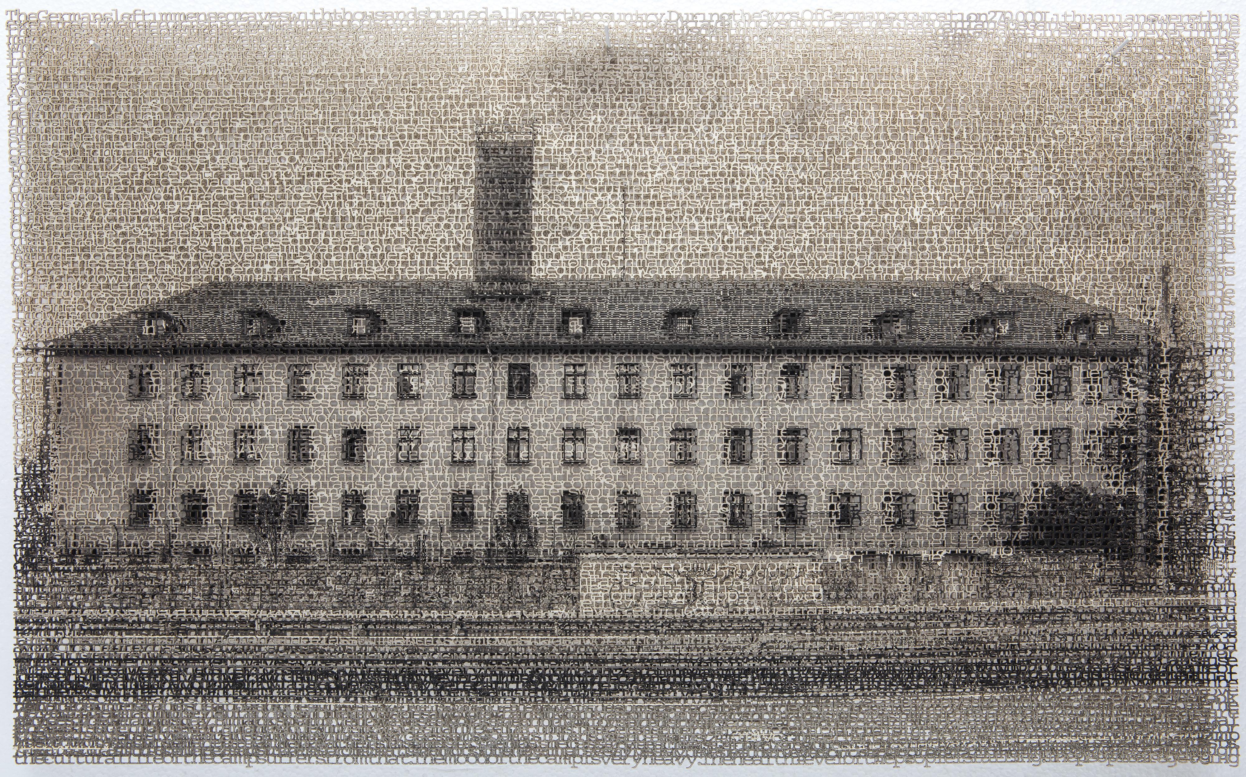 Krista Svalbonas Black and White Photograph - Wurzburg 1, Laser cut archival pigment ink print, signed, numbered, framed 