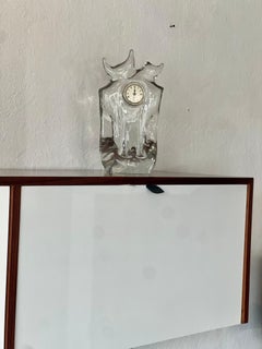 Horloge de bureau en verre d'art Kristaluxus