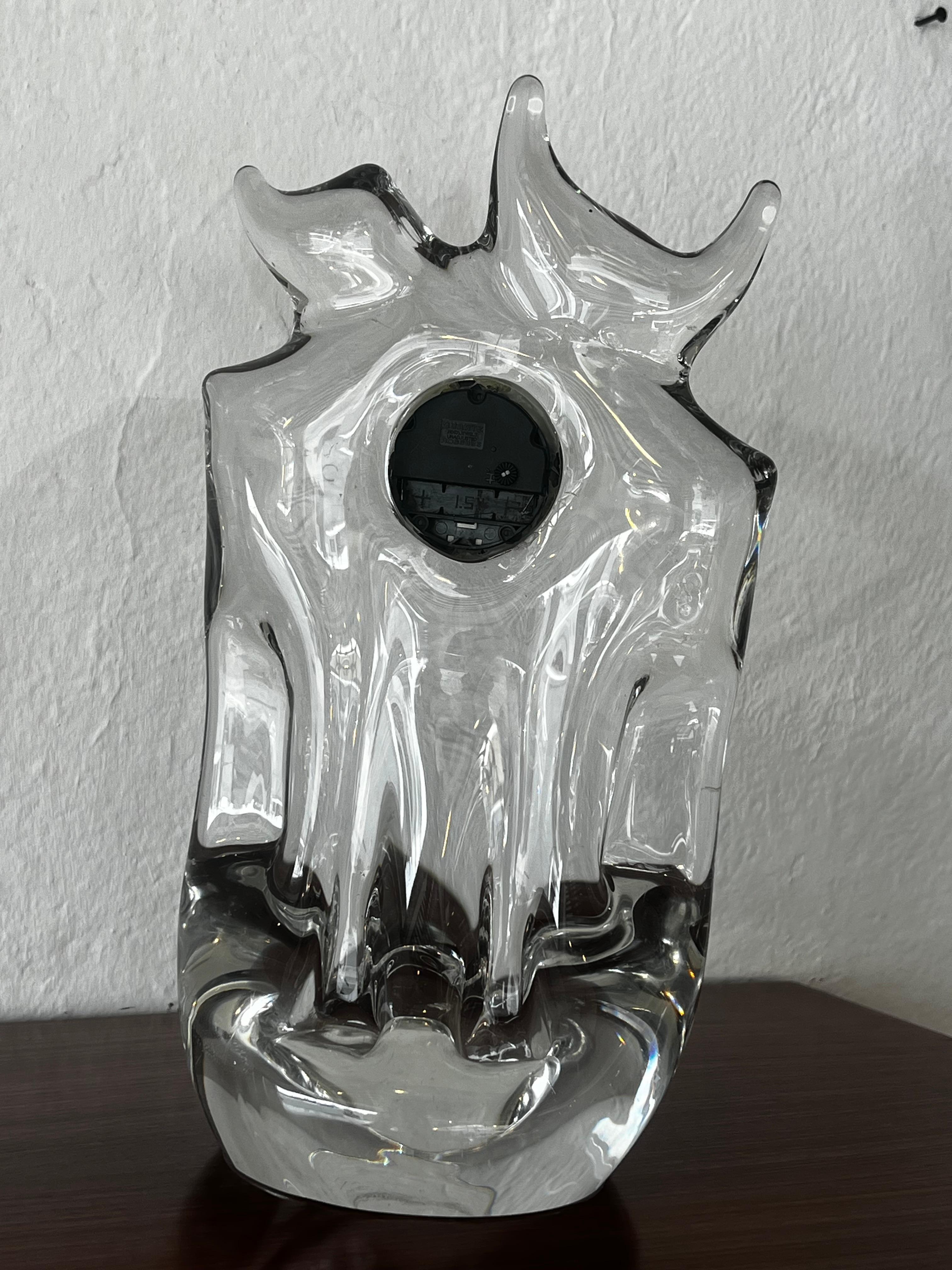 Mexican Kristaluxus Art Glass Desk Clock For Sale