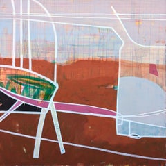 "Arthur Avenue" Contemporary Abstract Colorful Interior Landscape Painting