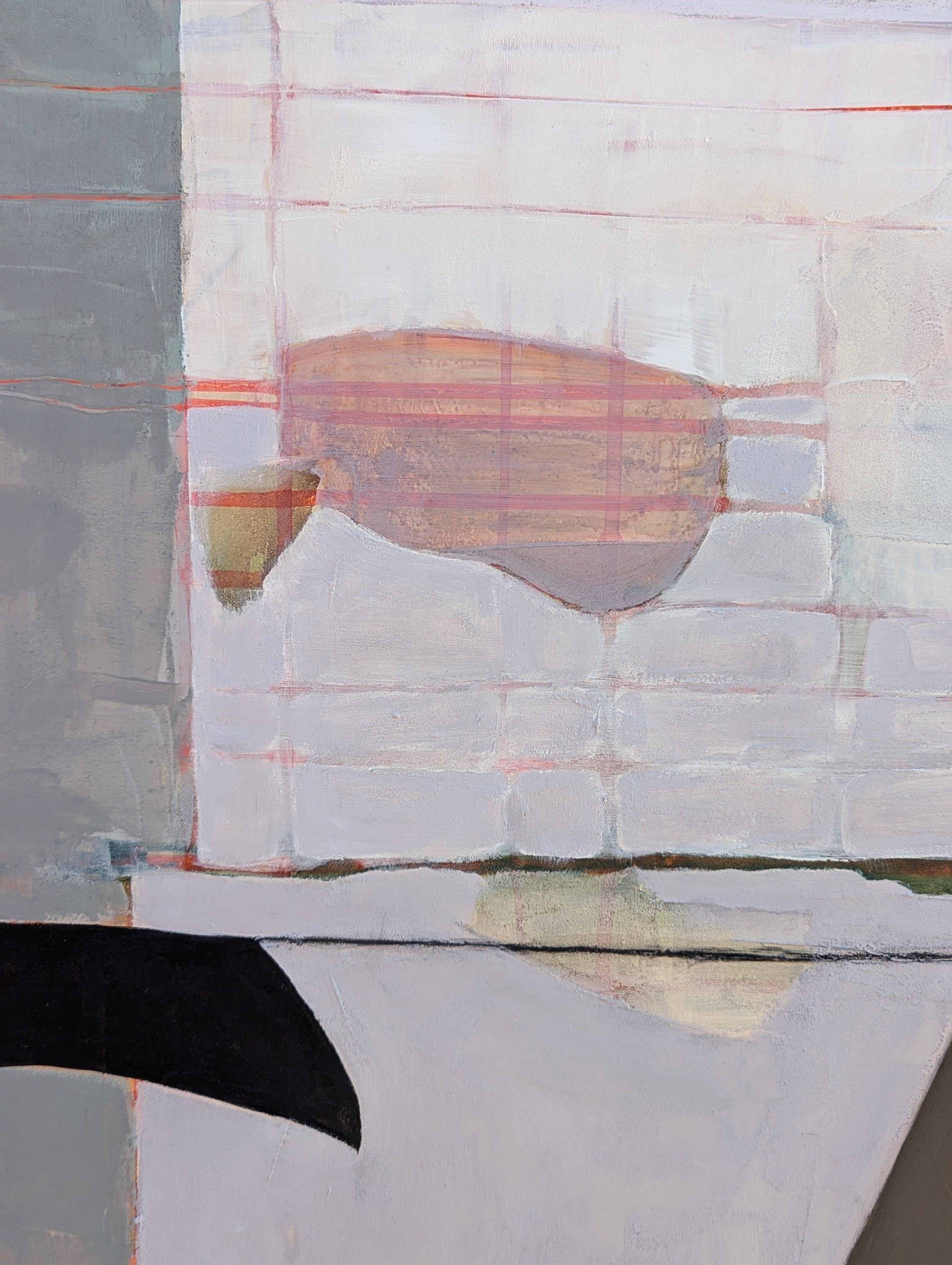“Mr. Melville’s Kitchen” Contemporary Pastel Toned Abstract Still Life Painting For Sale 4