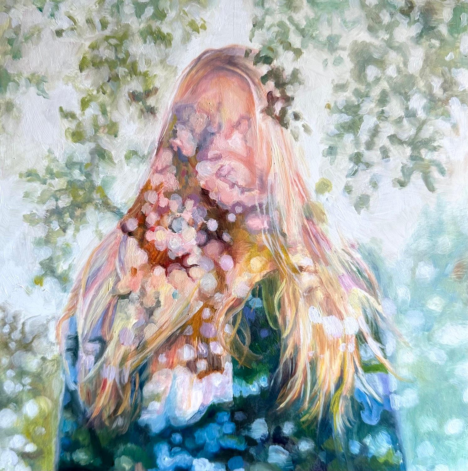 Figurative Painting Kristen Brown - Daydreaming, peinture à l'huile