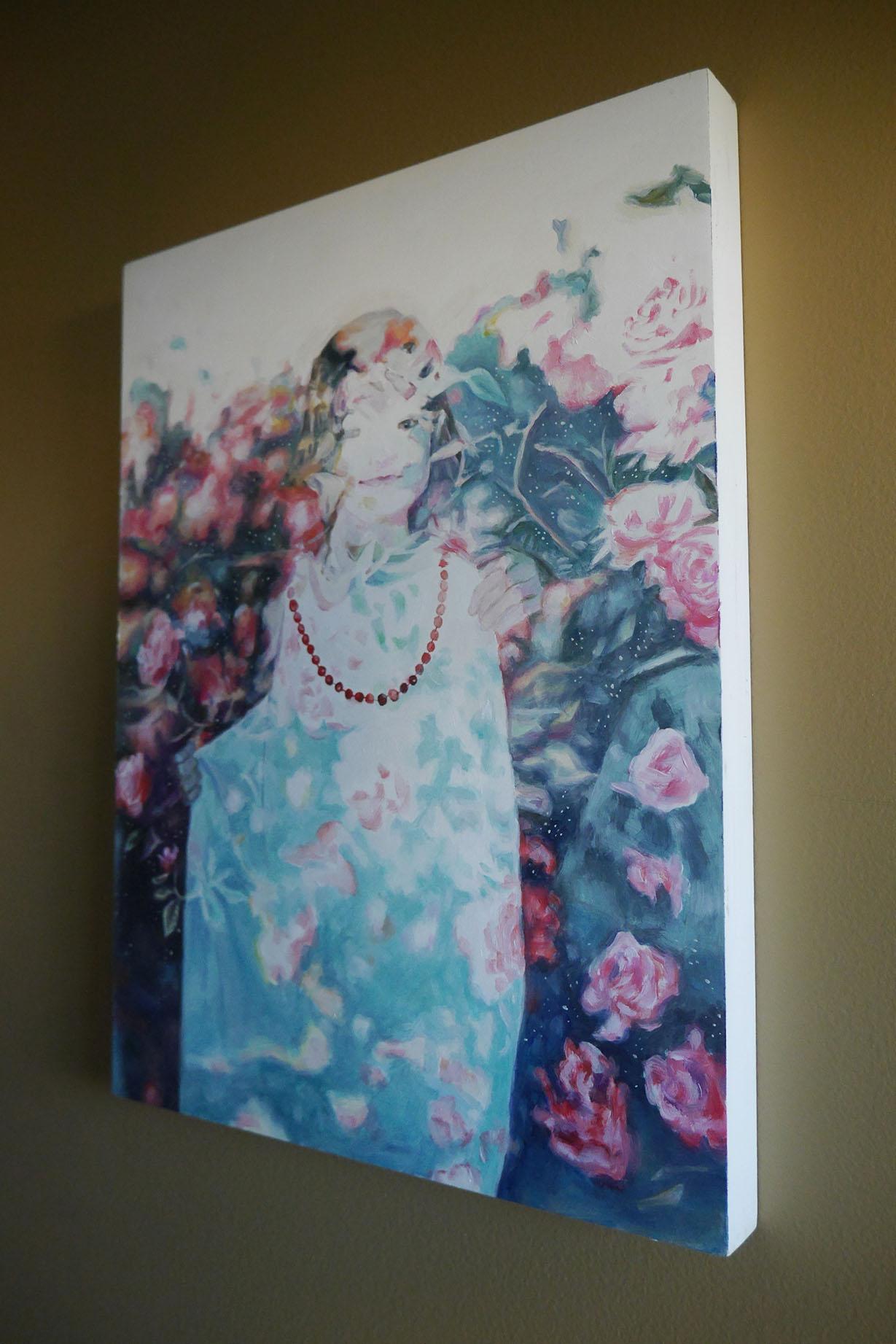 <p>Artist Comments<br>Artist Kristen Brown depicts an ethereal translucent shape of a young girl in a dress. Overlapping imagery of flowers and plant matter merge with the figure, obscuring the boundary between place and time, evoking a sense of