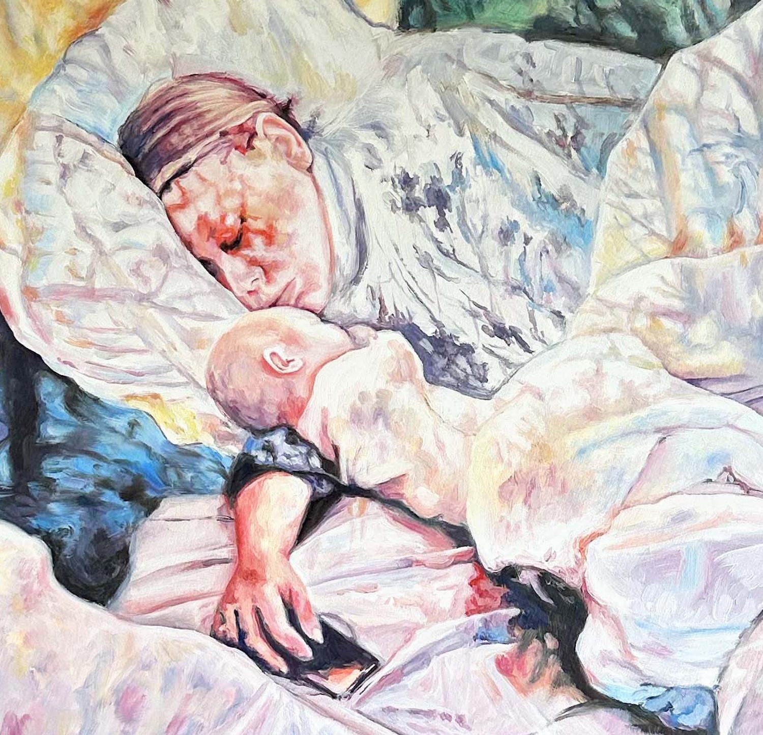 Vibrazioni intrinseche II, Pittura a olio - Figurative Painting Grigio di Kristen Brown