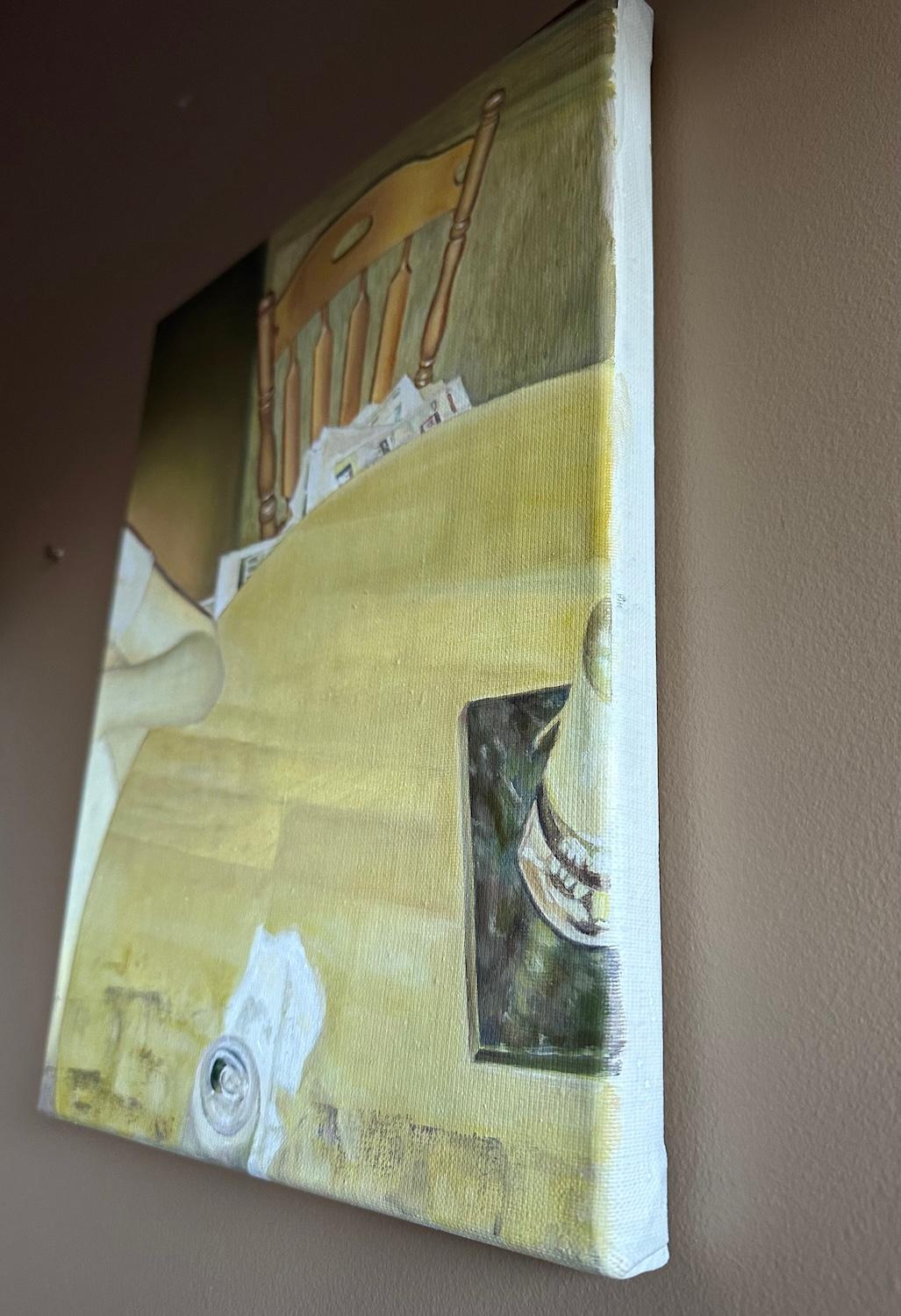 Quiet Corners, Oil Painting - Brown Still-Life Painting by Kristen Brown