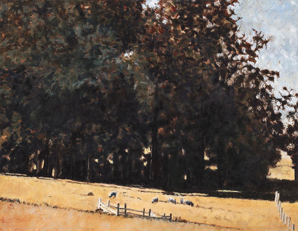 Landscape Painting Kristen Garneau - Pasture 2