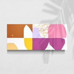 "Grapefruit & Honey", Abstract Painting, Acrylic on Canvas, 30"x70".