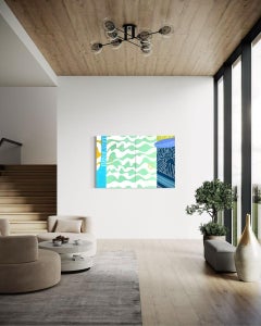 "No Shirt. No Shoes. No Problem." Original Abstract Diptych Painting, 40"x60".