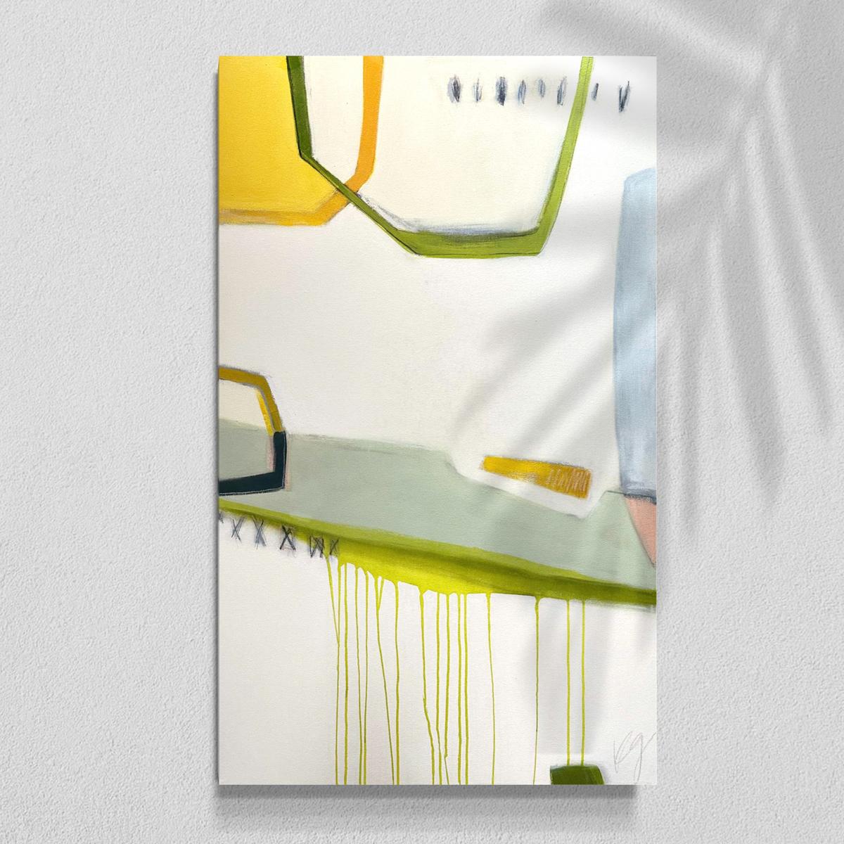 Pittura astratta Saguaro No. 2, Acrilico su tela, 50 "x30".