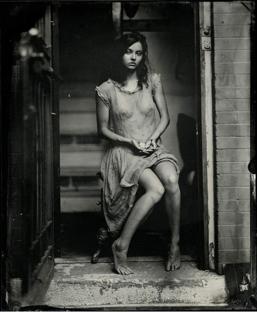 Kristen Hatgi Portrait Photograph - Aline with Butterfly, Denver, CO, 2014