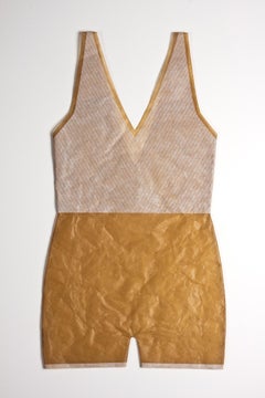 V-neck pin-stripe skin suit