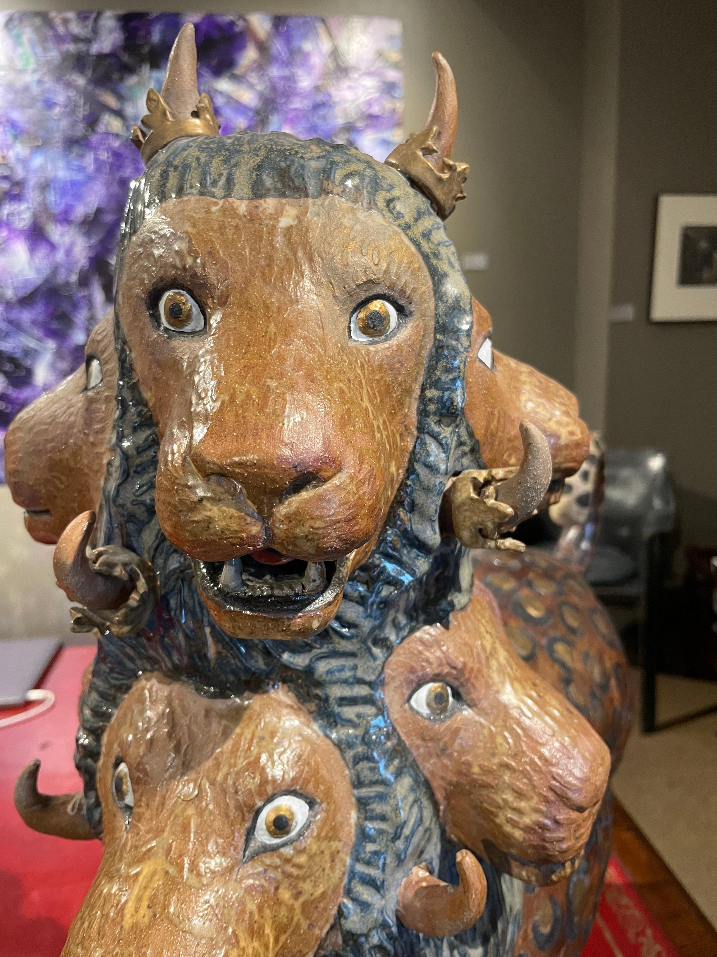 Beast of the Apocalypse, 21st Century Contemporary Ceramic of Animal For Sale 3