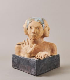 kristan newell Four Three Two One, 21st Century Contemporary Surrealist Ceramic Sculpture